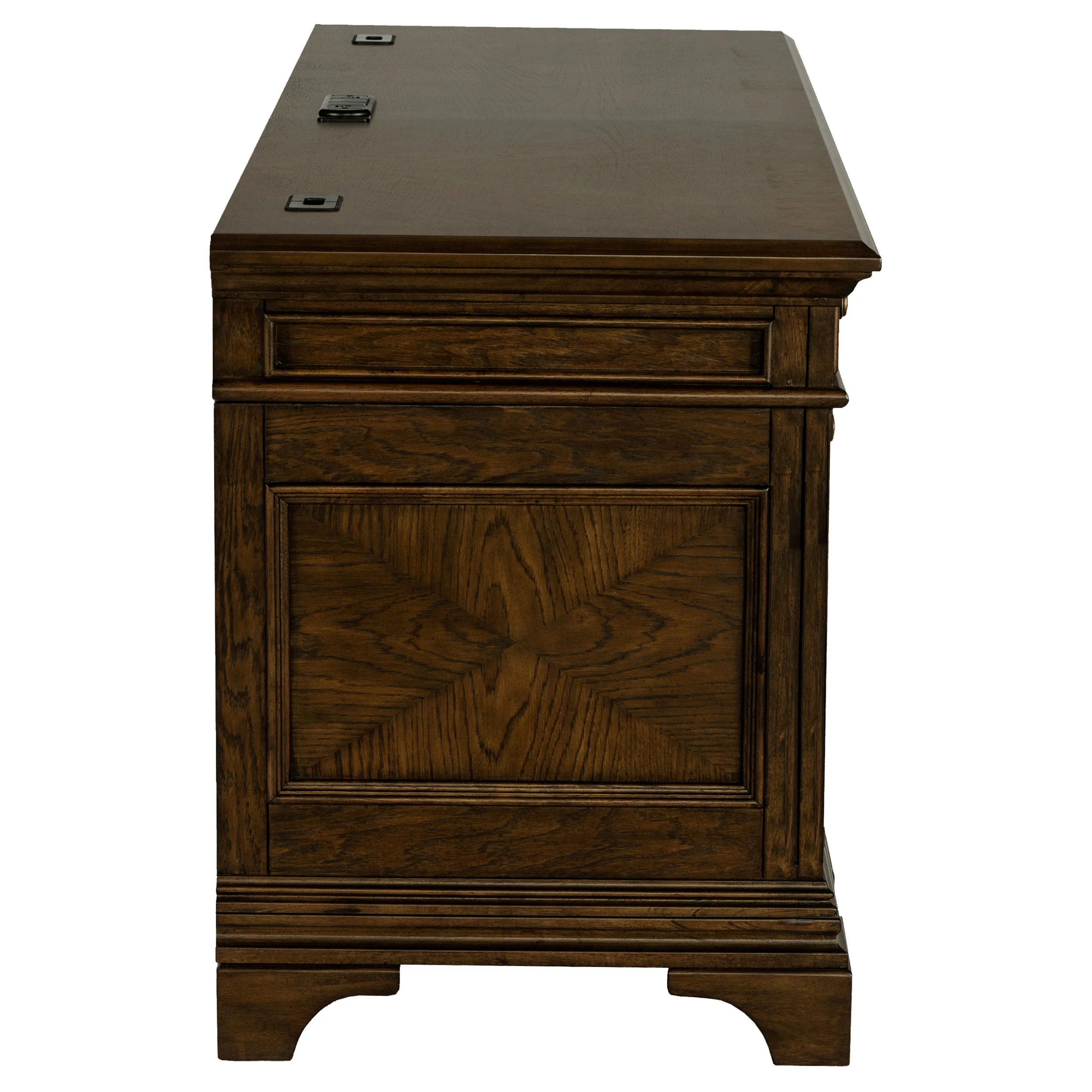 Hartshill 66-inch 5-Drawer Credenza Desk Burnished Oak - Image 9