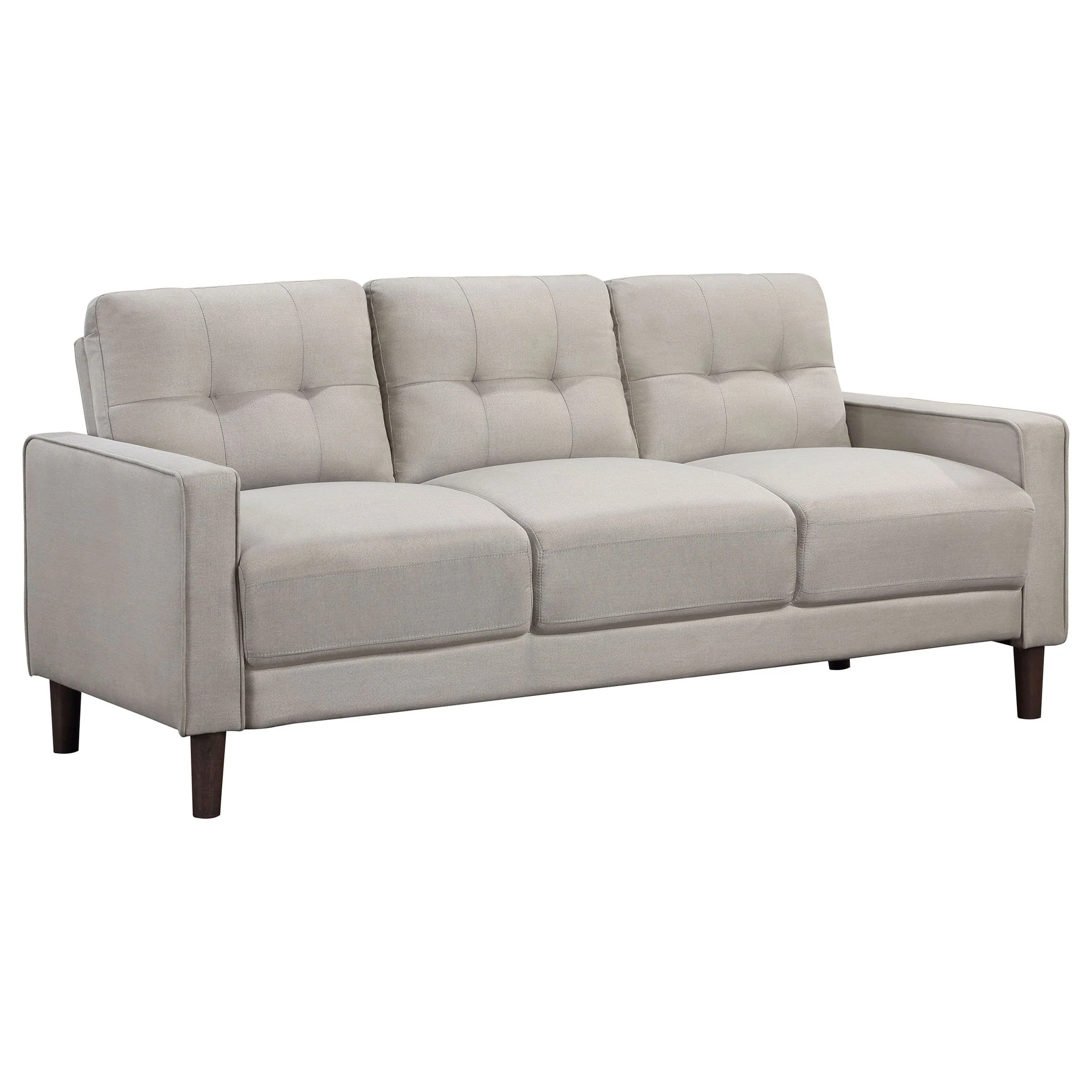 Harvey - 2 Piece Upholstered Tufted Sofa Set - Beige - Image 5