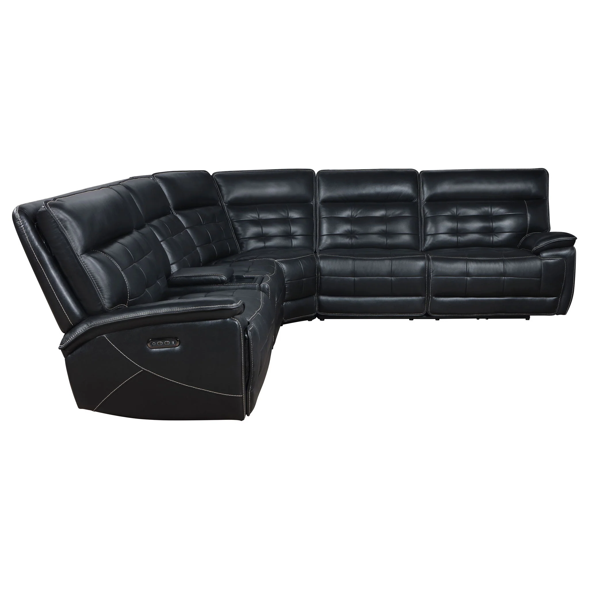 Hayden - Dual Power Reclining Sectional Sofa - Black - Image 5