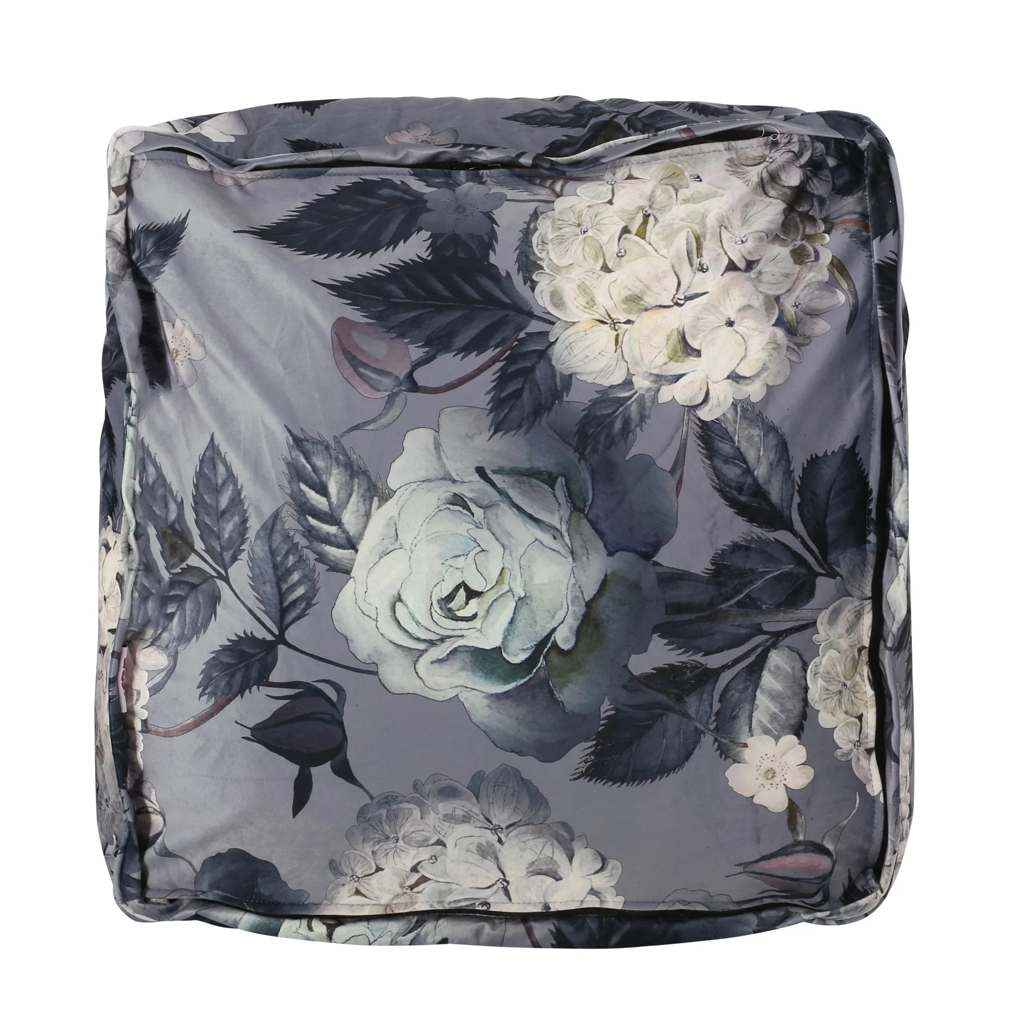Hazel - Large Square Pouf With Flower Print - Image 5