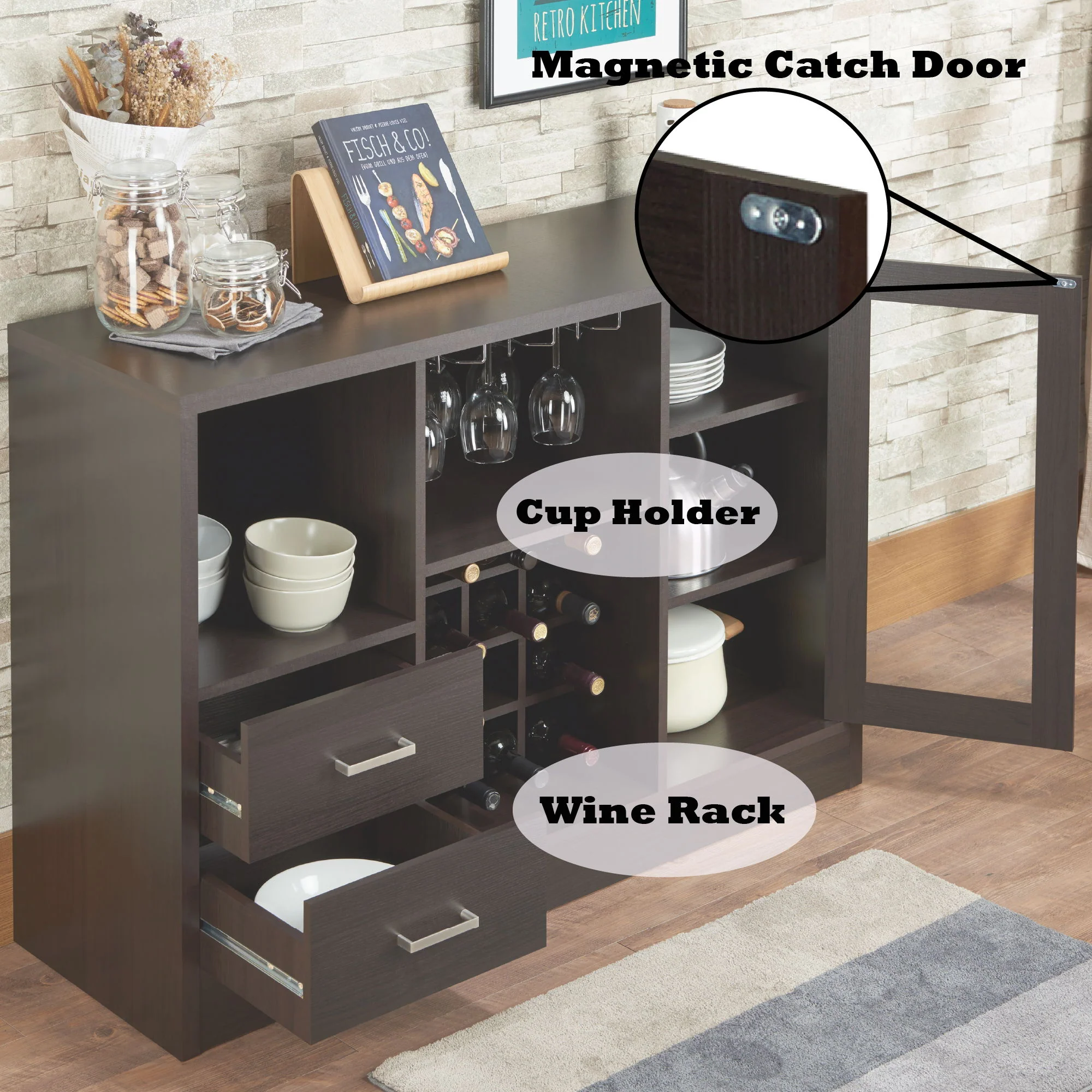 Hazen - Wine Cabinet III - Espresso - Image 3