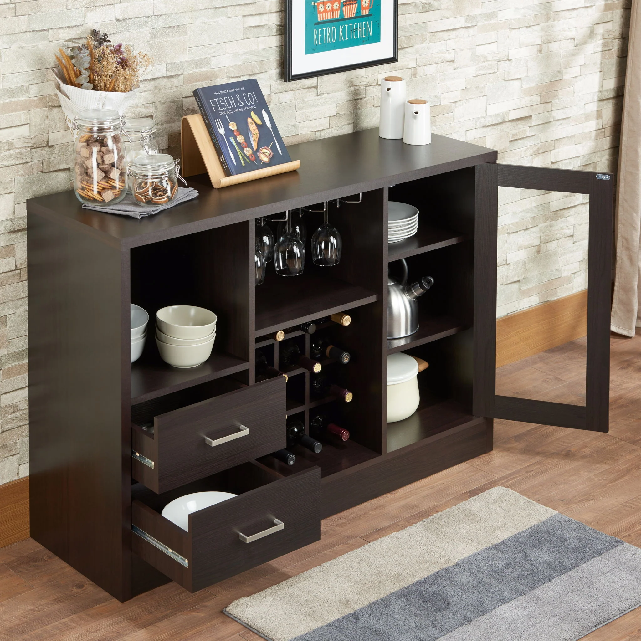 Hazen - Wine Cabinet III - Espresso - Image 4