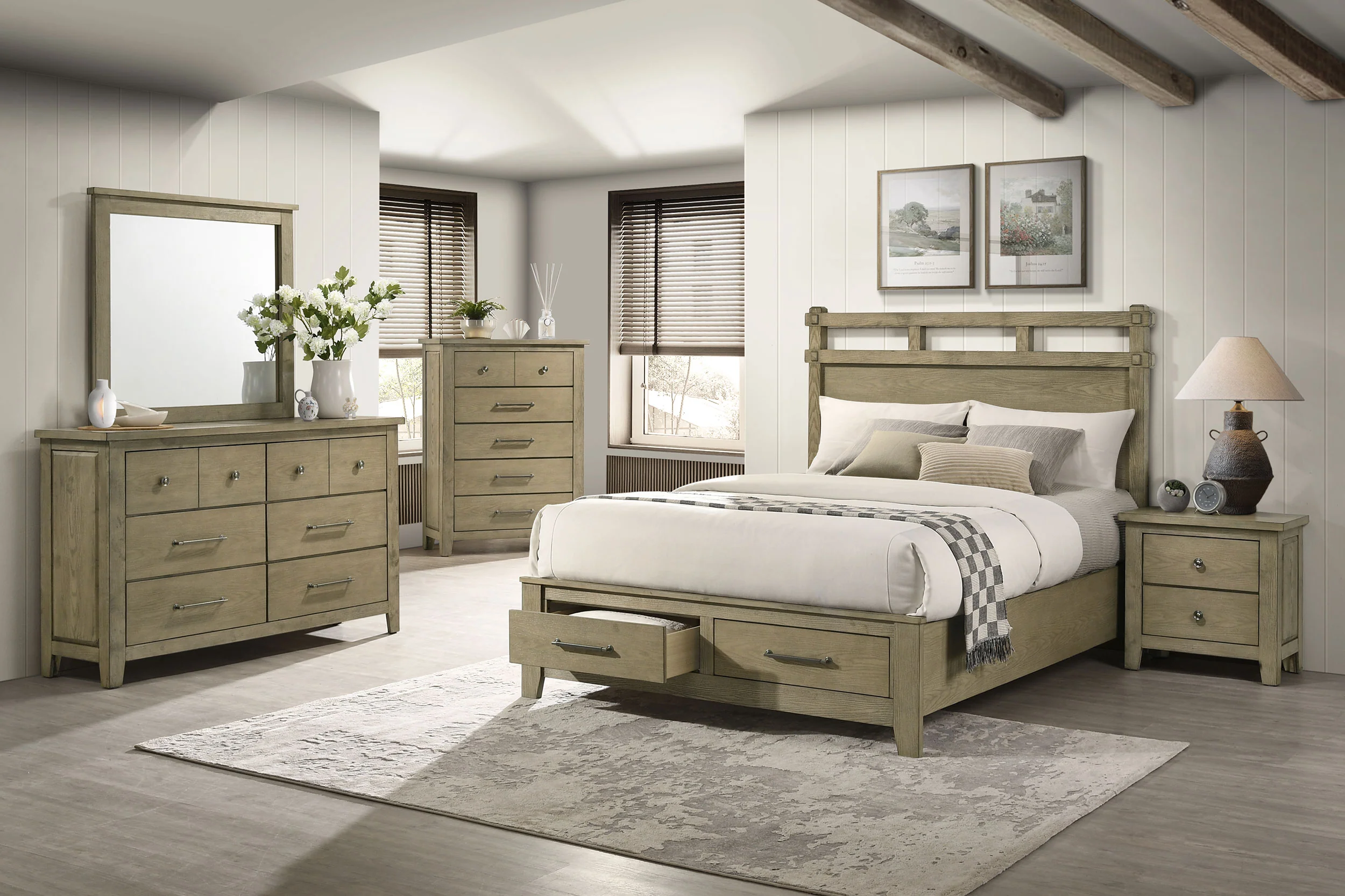 Hazlewood 6-Drawer Bedroom Dresser, Vineyard Oak - Image 13