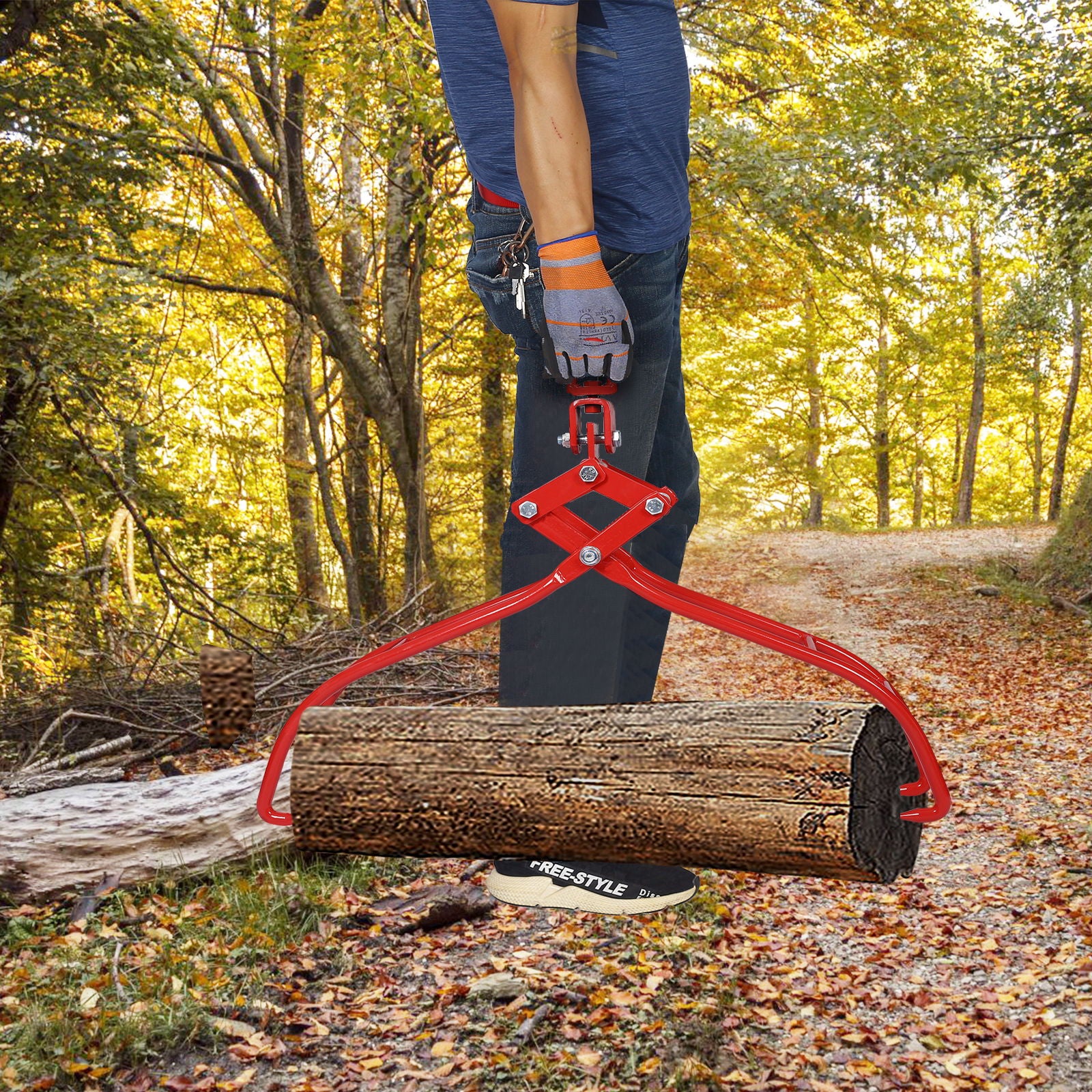 Heavy-Duty 4 Claw Timber Log Lifting Tongs Grabber - Red - Image 6