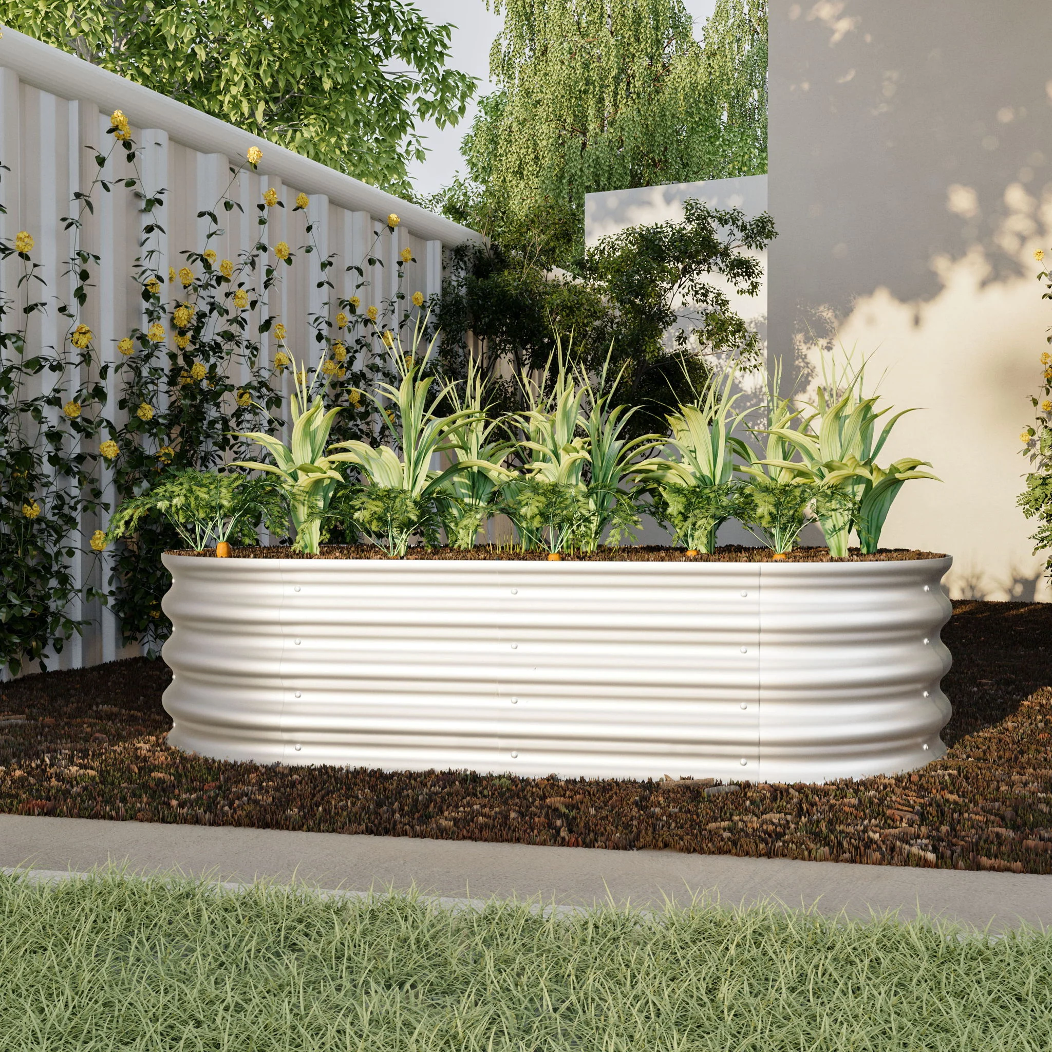 Heavy Duty Galvanized Raised Garden Bed Kit For Vegetables, Flowers & Herbs - Image 22