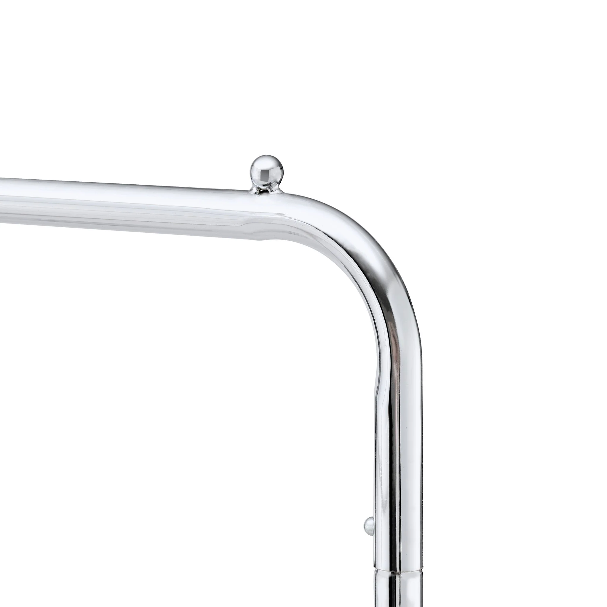 Heavy Duty Iron Garment Rack With Basket On Wheels - Silver - Image 3