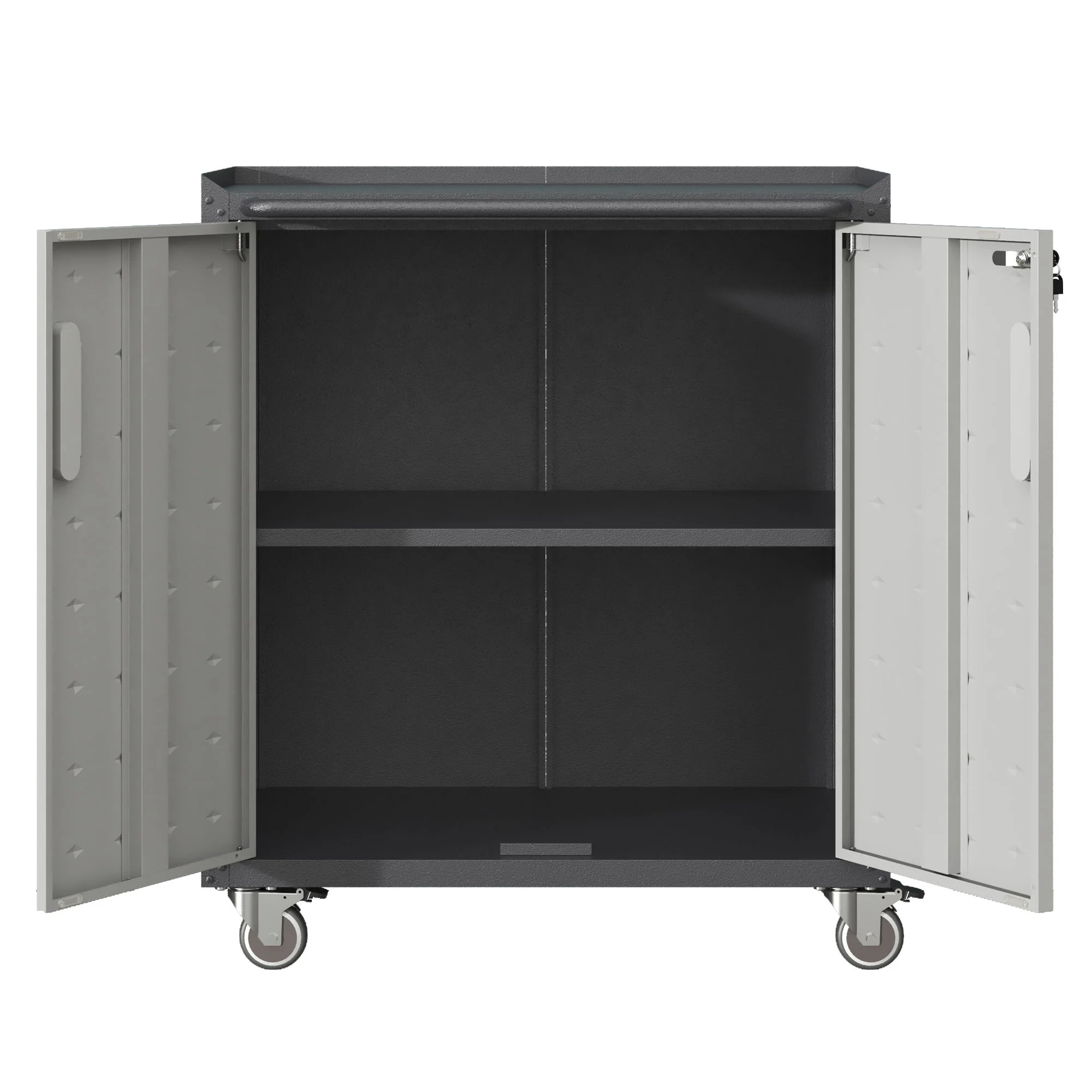 Heavy Duty Metal Garage Storage Cabinet With Wheels Sturdy Tool Organizer - Image 12
