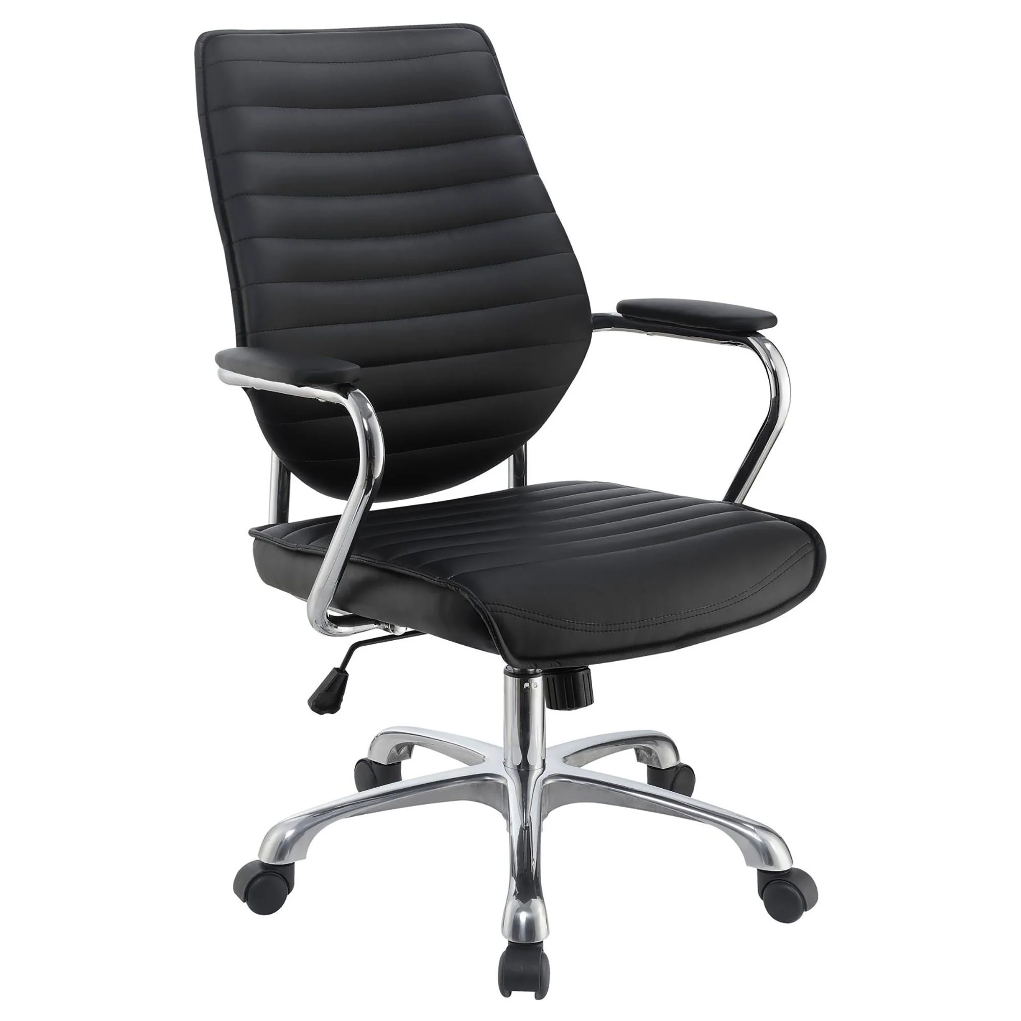 Height Adjustable Swivel Office Chair With Padded Seat And Armrests - Black - Image 7