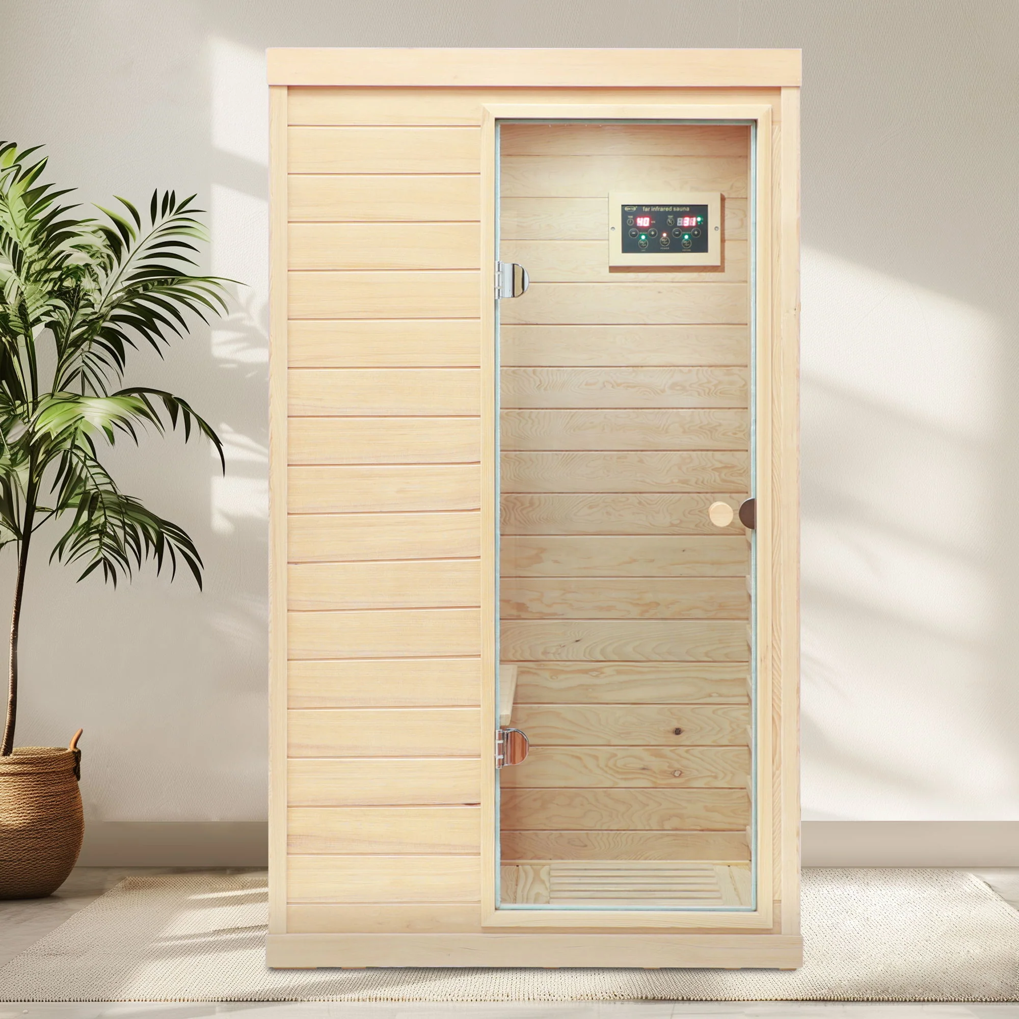 Hemlock Mini 1 Person Far Infrared Door Indoor Sauna Room - Image 14