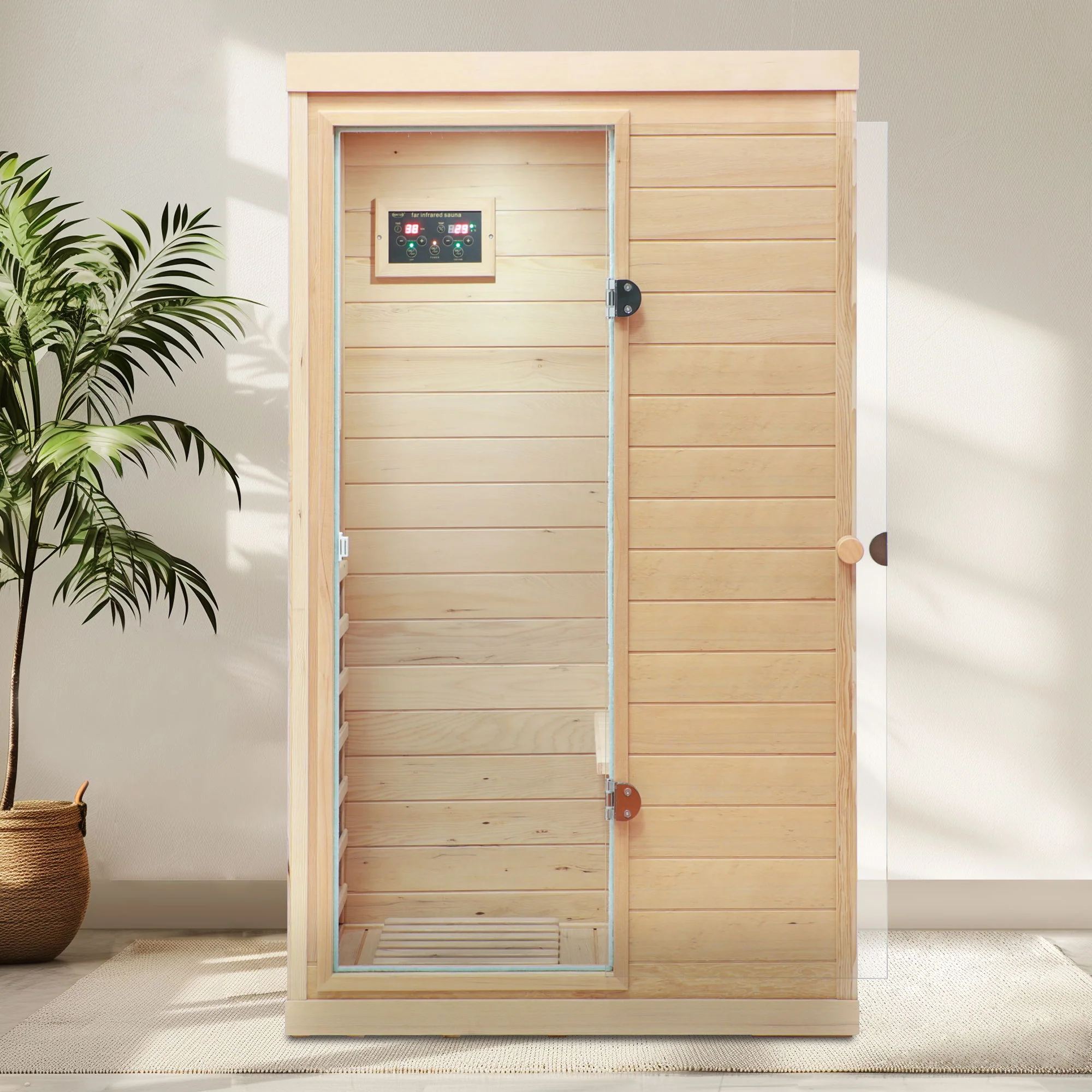 Hemlock Mini 1 Person Far Infrared Door Indoor Sauna Room - Image 27