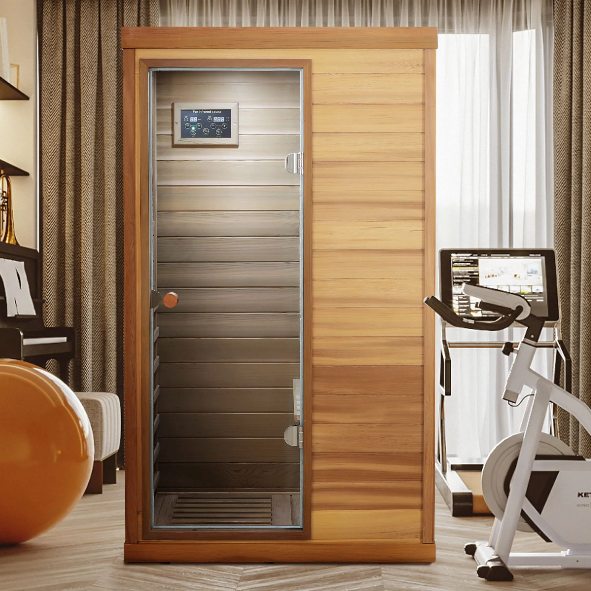 Hemlock Mini 1 Person Far Infrared Door Indoor Sauna Room - Image 9