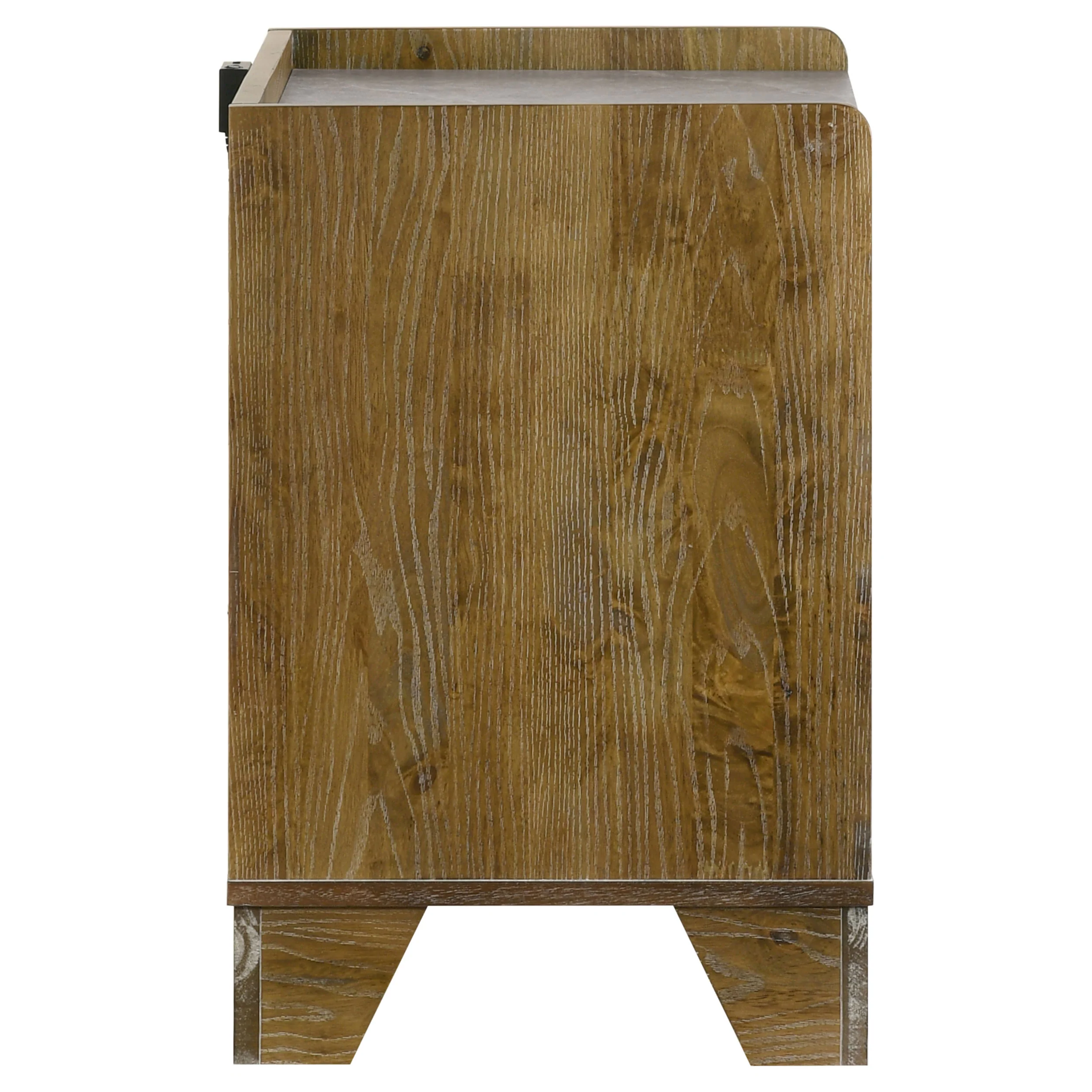 Henderson 1-Drawer LED Nightstand, Medium Oak - Image 7