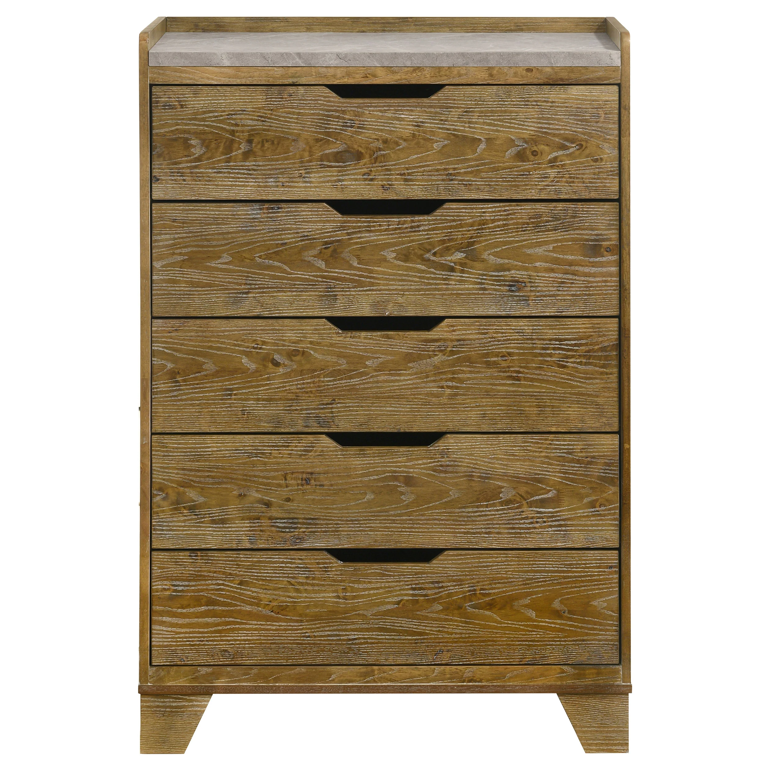 Henderson 5-Drawer Chest of Drawers in Medium Oak - Image 4