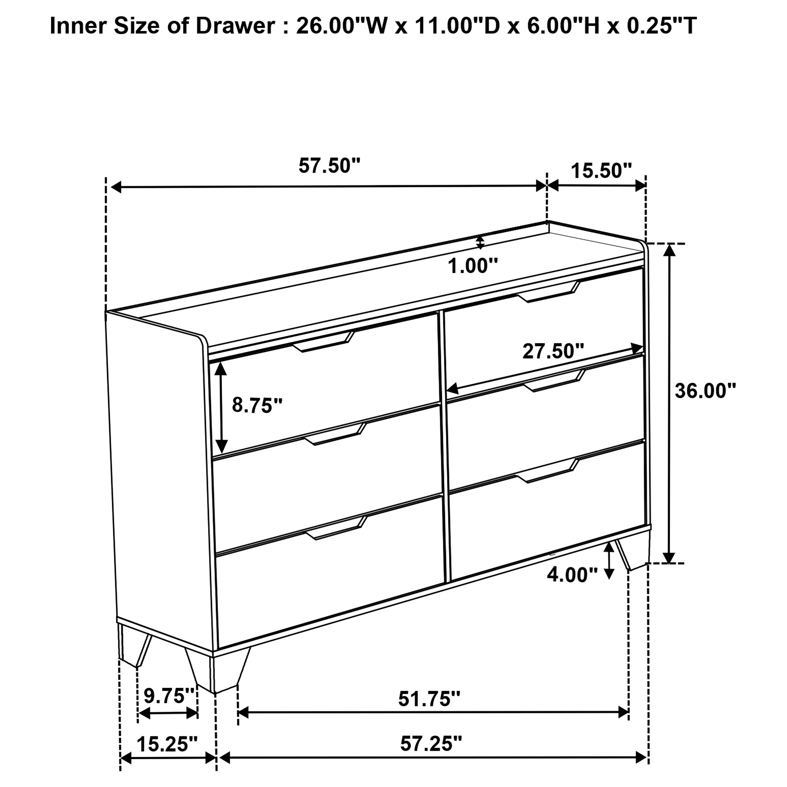 Henderson 6-Drawer Dresser, Medium Oak - Image 11