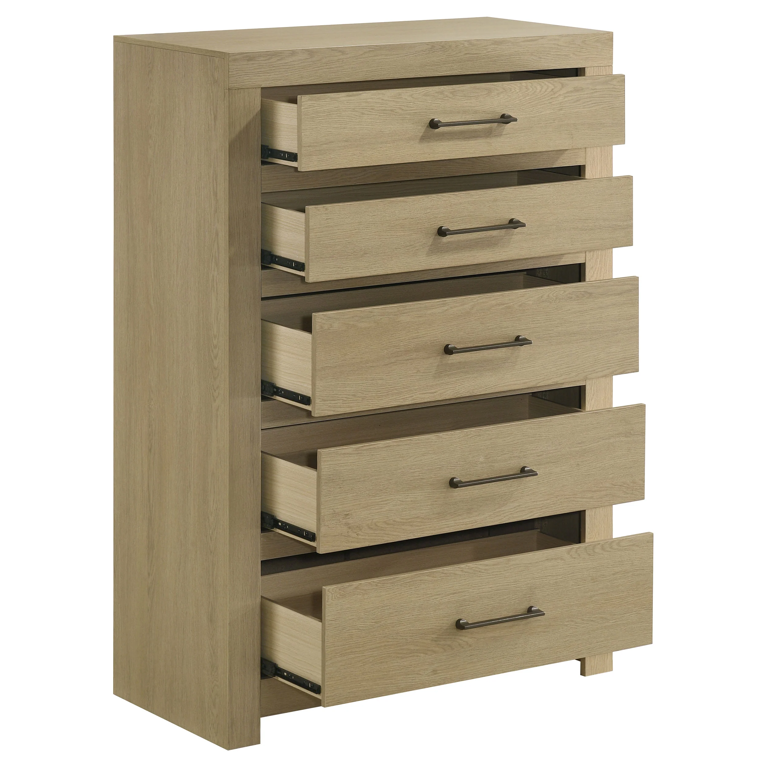 Hendricks 5-Drawer Chest of Drawers Light Oak - Image 7