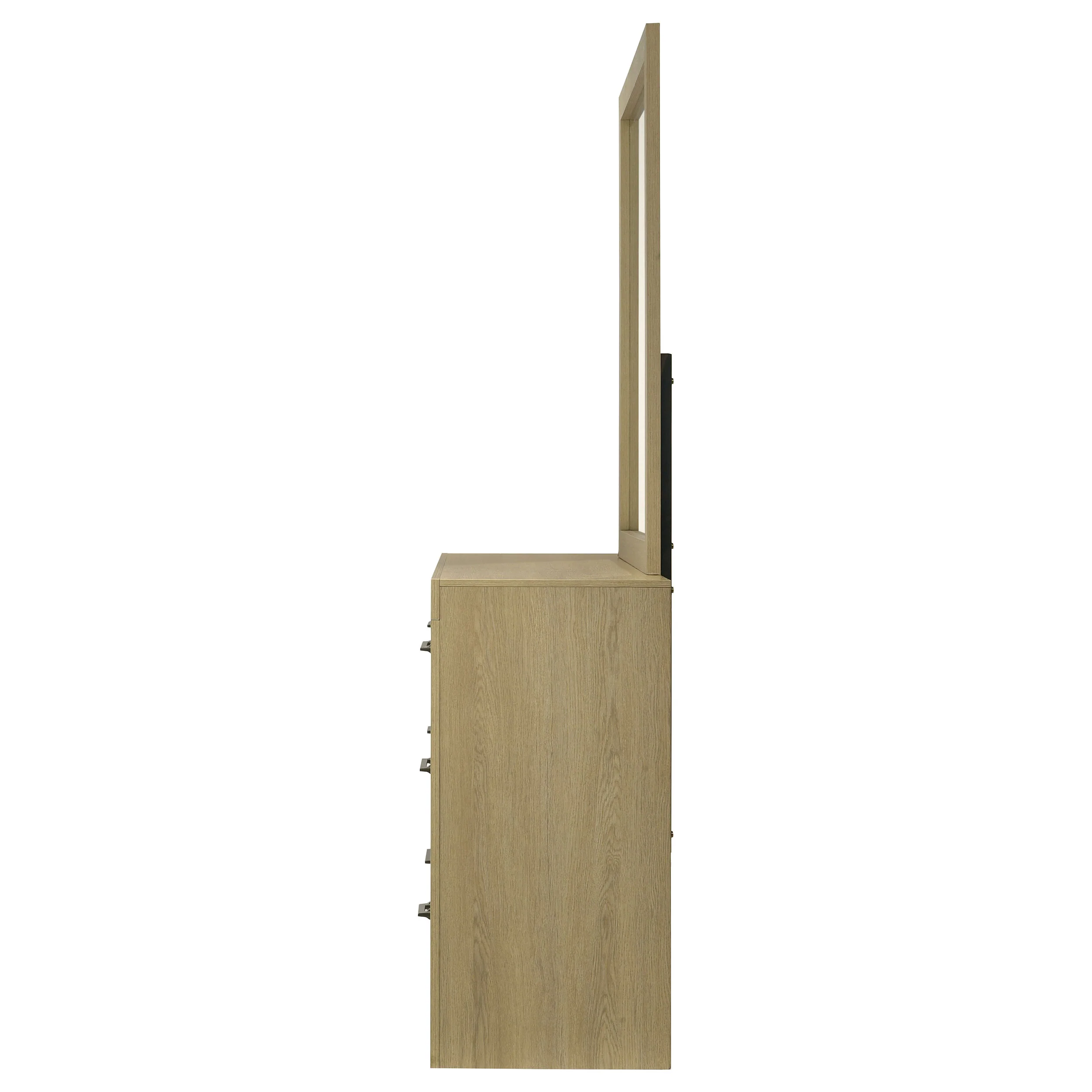 Hendricks 6-Drawer Dresser and Mirror in Light Oak - Image 2