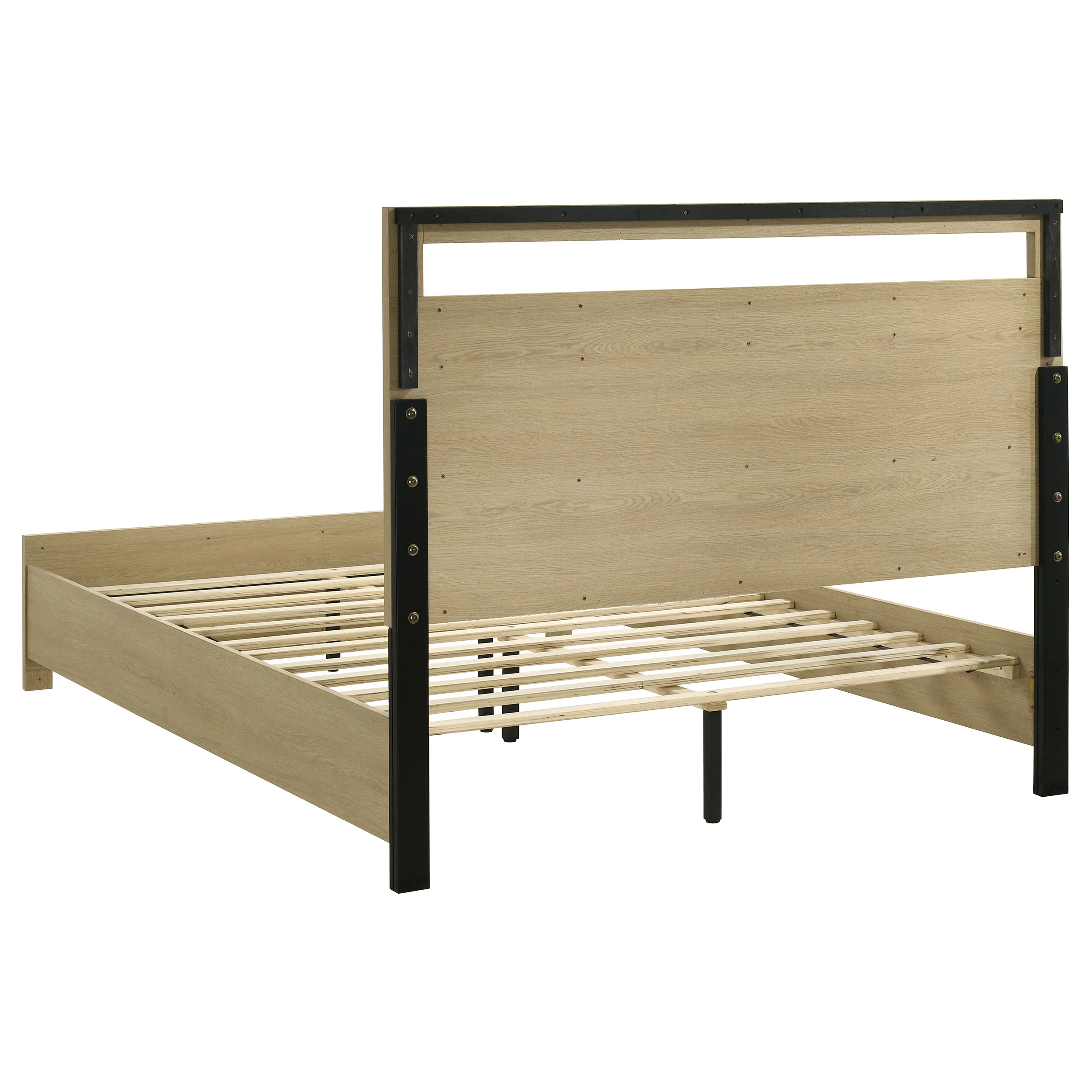 Hendricks Queen Panel Headboard Platform Bed Light Oak - Image 4