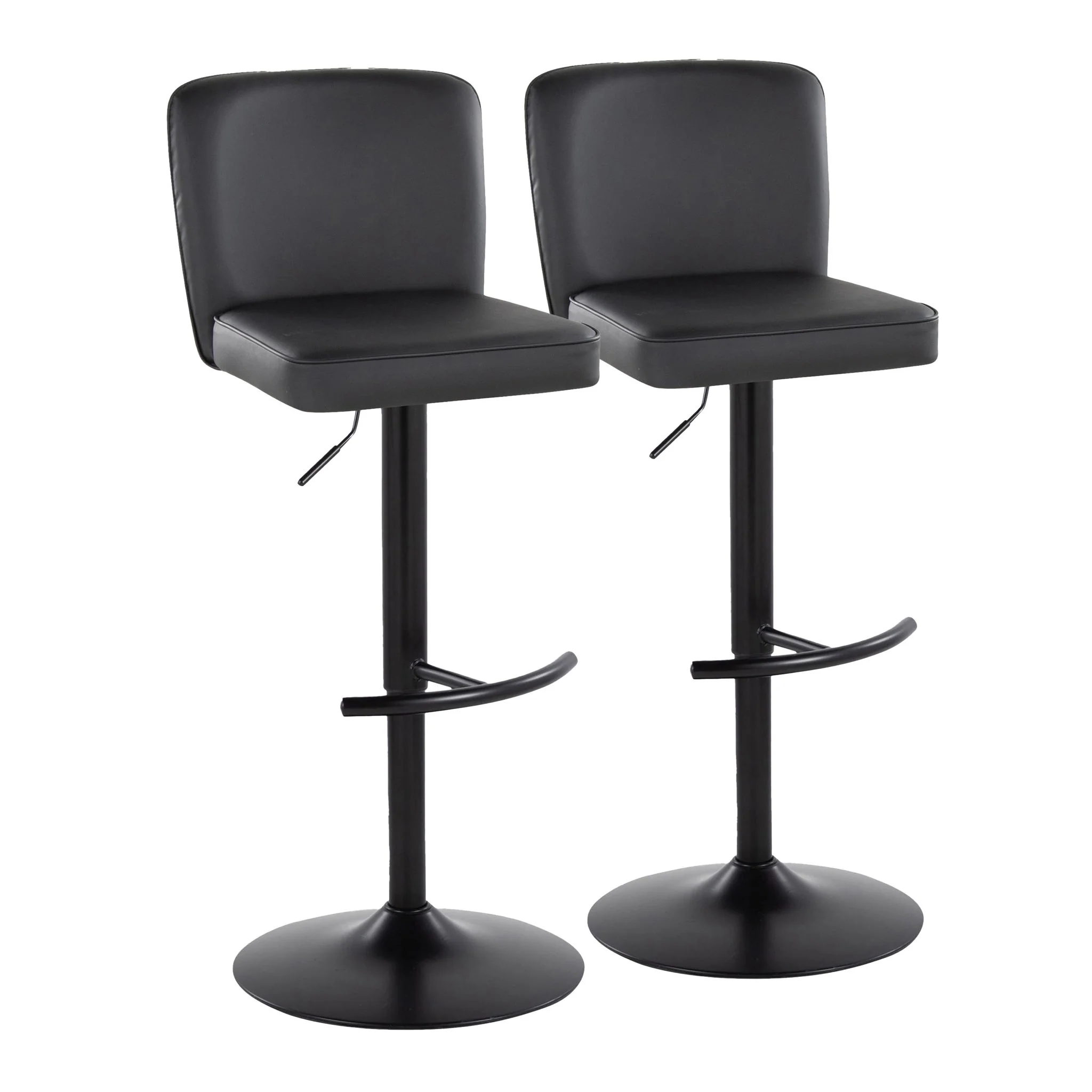 Henry - Contemporary Adjustable Barstool & Swivel With Rounded T Footrest (Set of 2) - Image 2