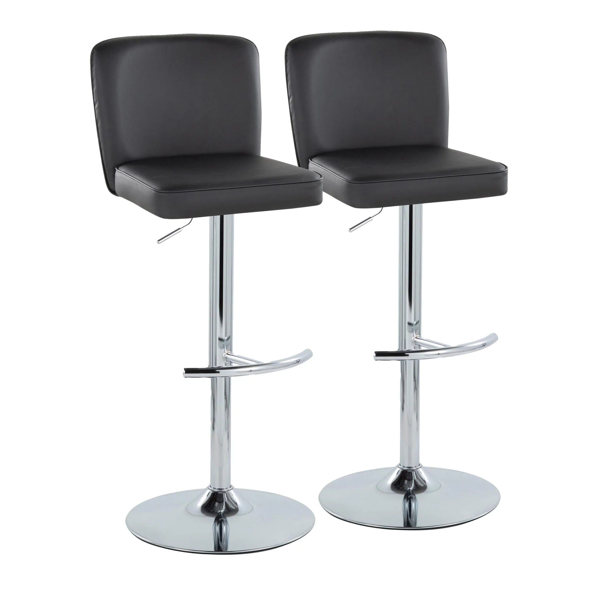 Henry - Contemporary Adjustable Barstool With Swivel & Rounded T Footrest (Set of 2) - Image 2