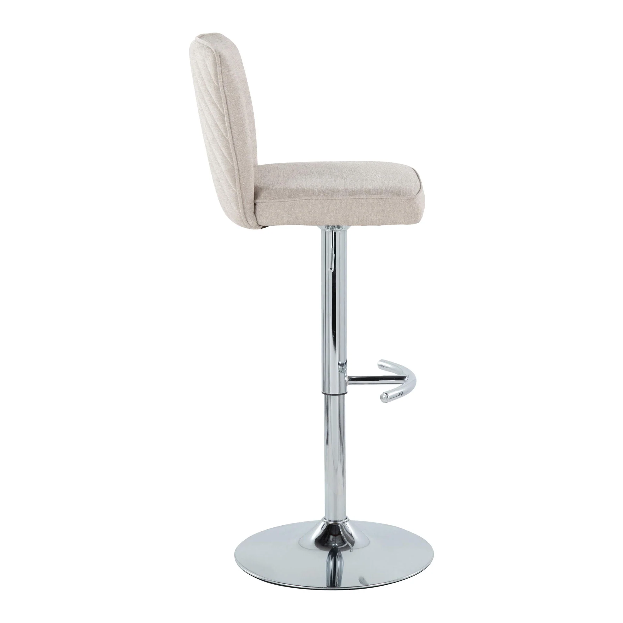Henry - Contemporary Adjustable Barstool With Swivel & Rounded T Footrest (Set of 2) - Image 4