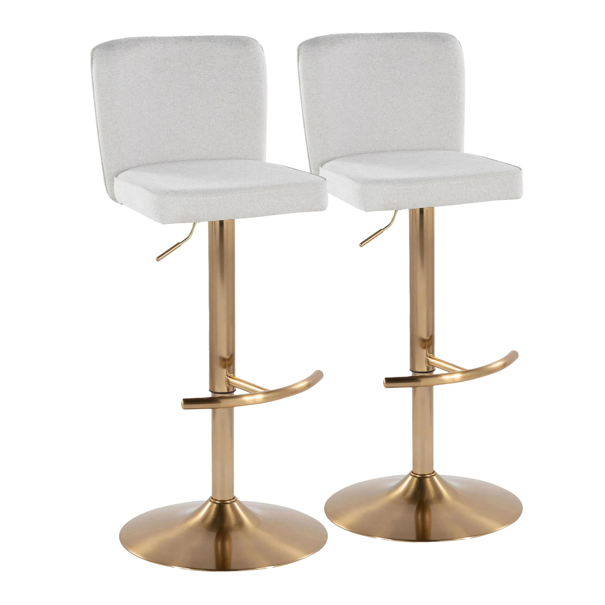 Henry - Contemporary Adjustable Barstool With Swivel With Rounded T Footrest (Set of 2) - Image 3