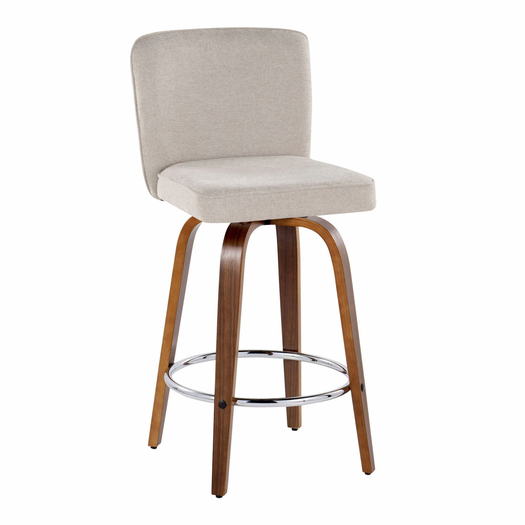 Henry - Contemporary Fixed Height Counter Stool With Swivel With Round Footrest (Set of 2) - Image 6