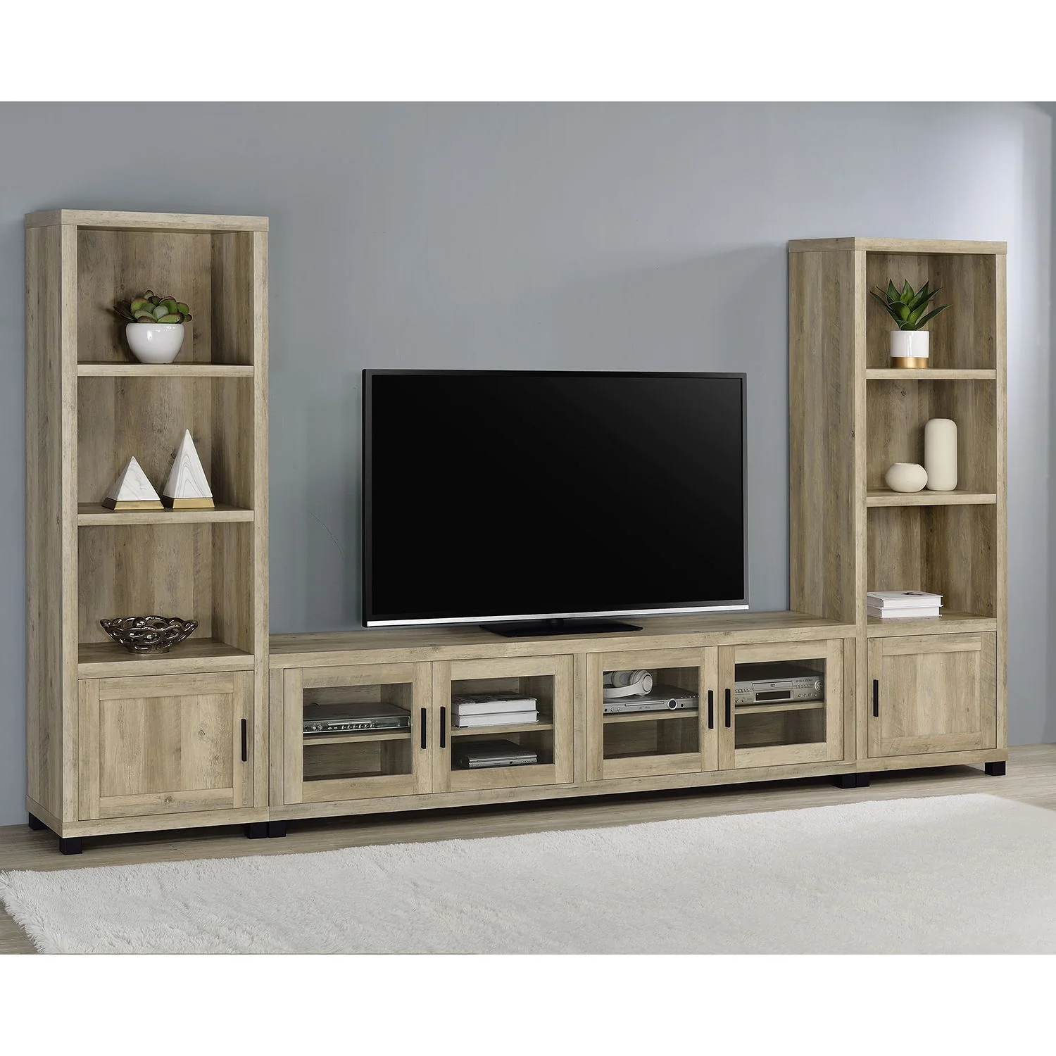 Heron - 3 Piece TV Entertainment Center - Natural - Image 6