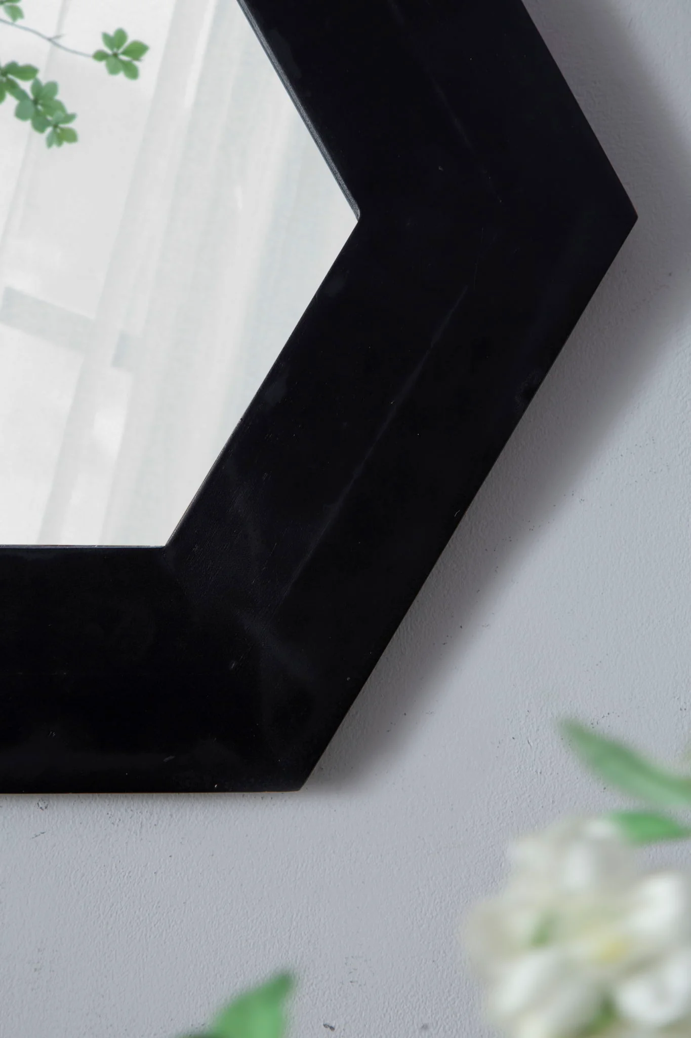 Hexagon Mirror With Natural Wood Frame, Wall Decor For Living Room Bathroom Hallway - Image 15