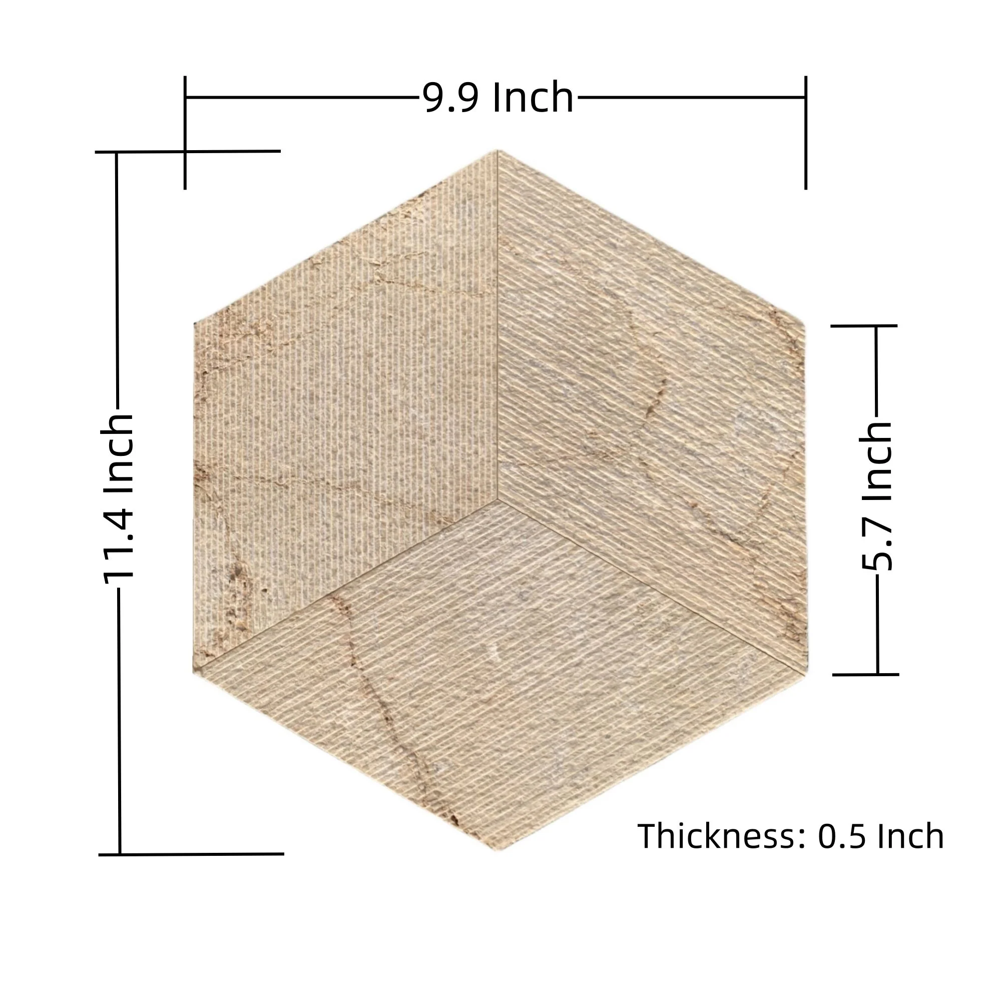 Hexagon Natural Marble Polished Tile For Wall And Floor (Set of 12) - Image 30