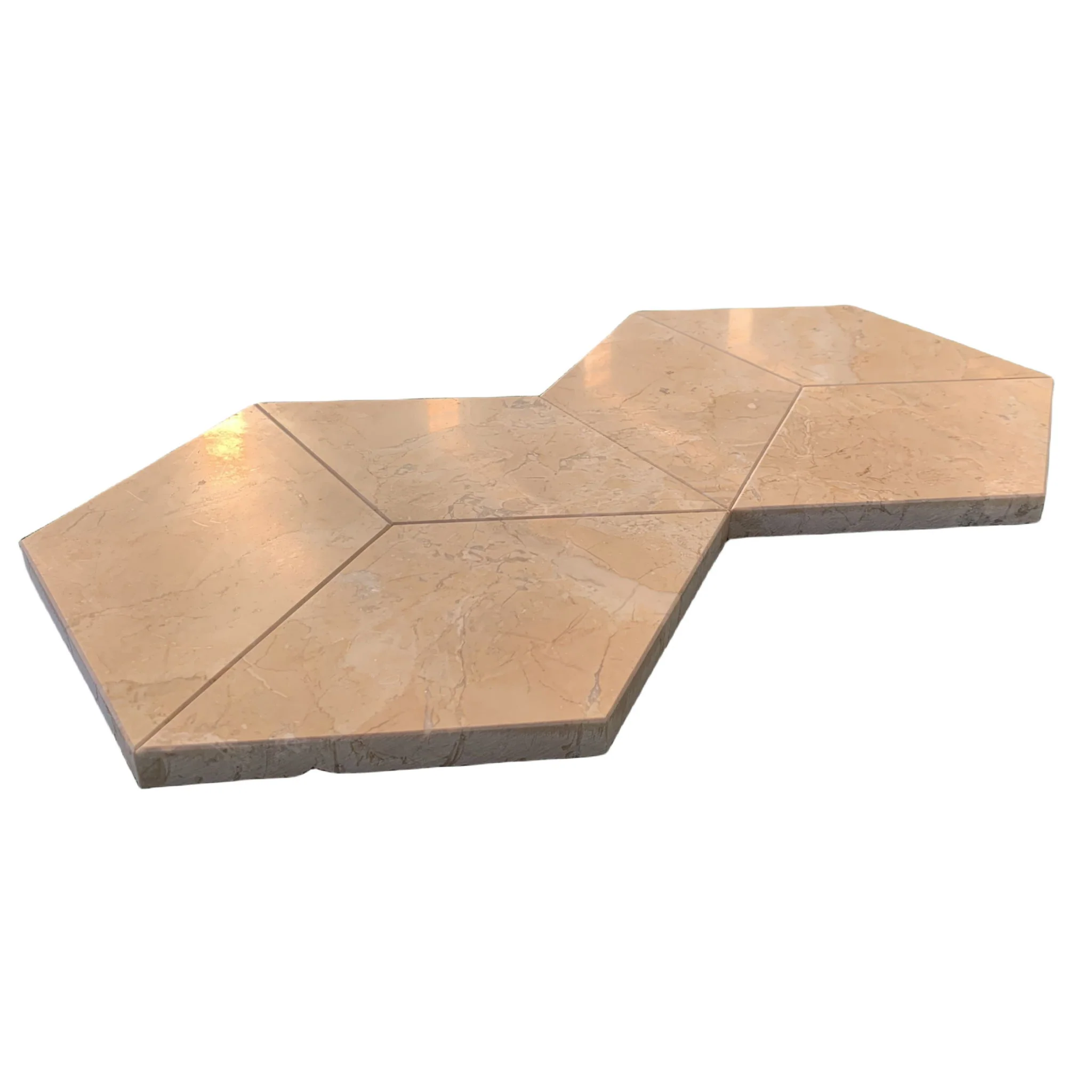 Hexagon Natural Marble Polished Tile For Wall And Floor (Set of 12) - Image 32