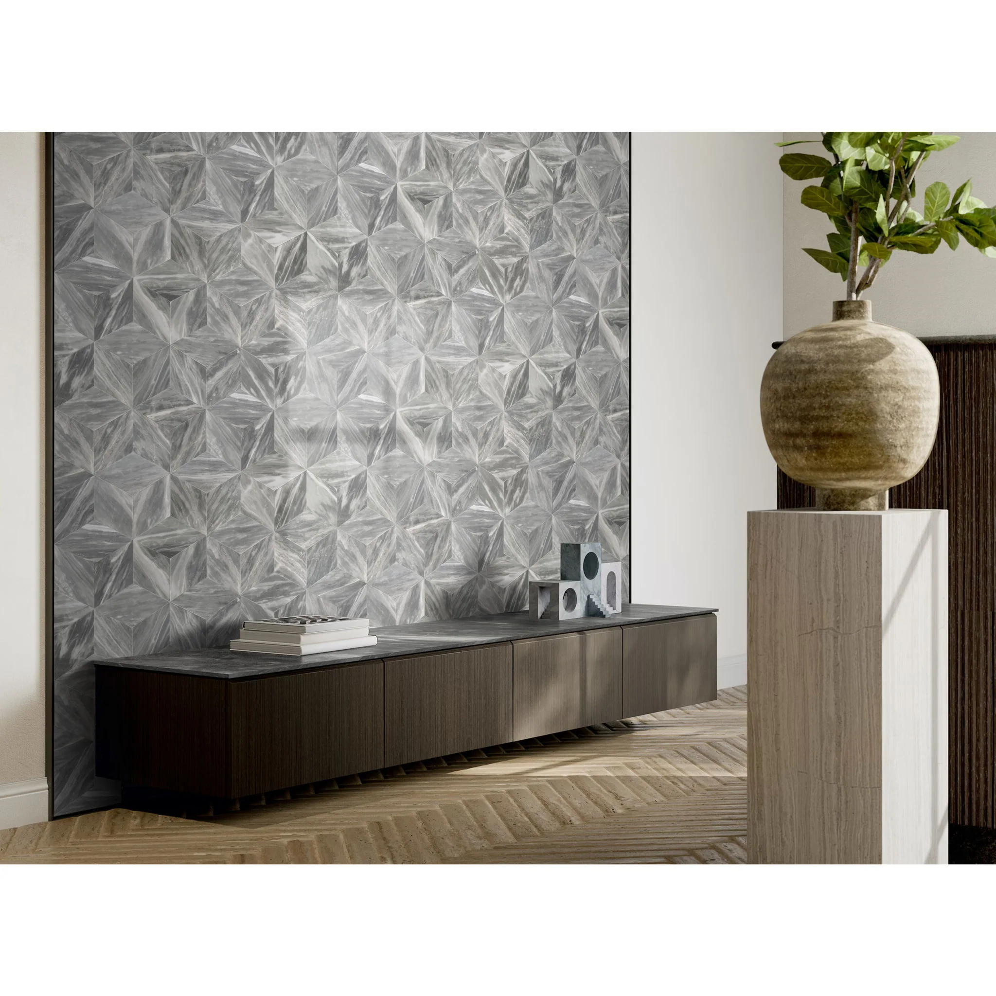 Hexagon Natural Marble Polished Tile For Wall And Floor (Set of 12) - Image 35