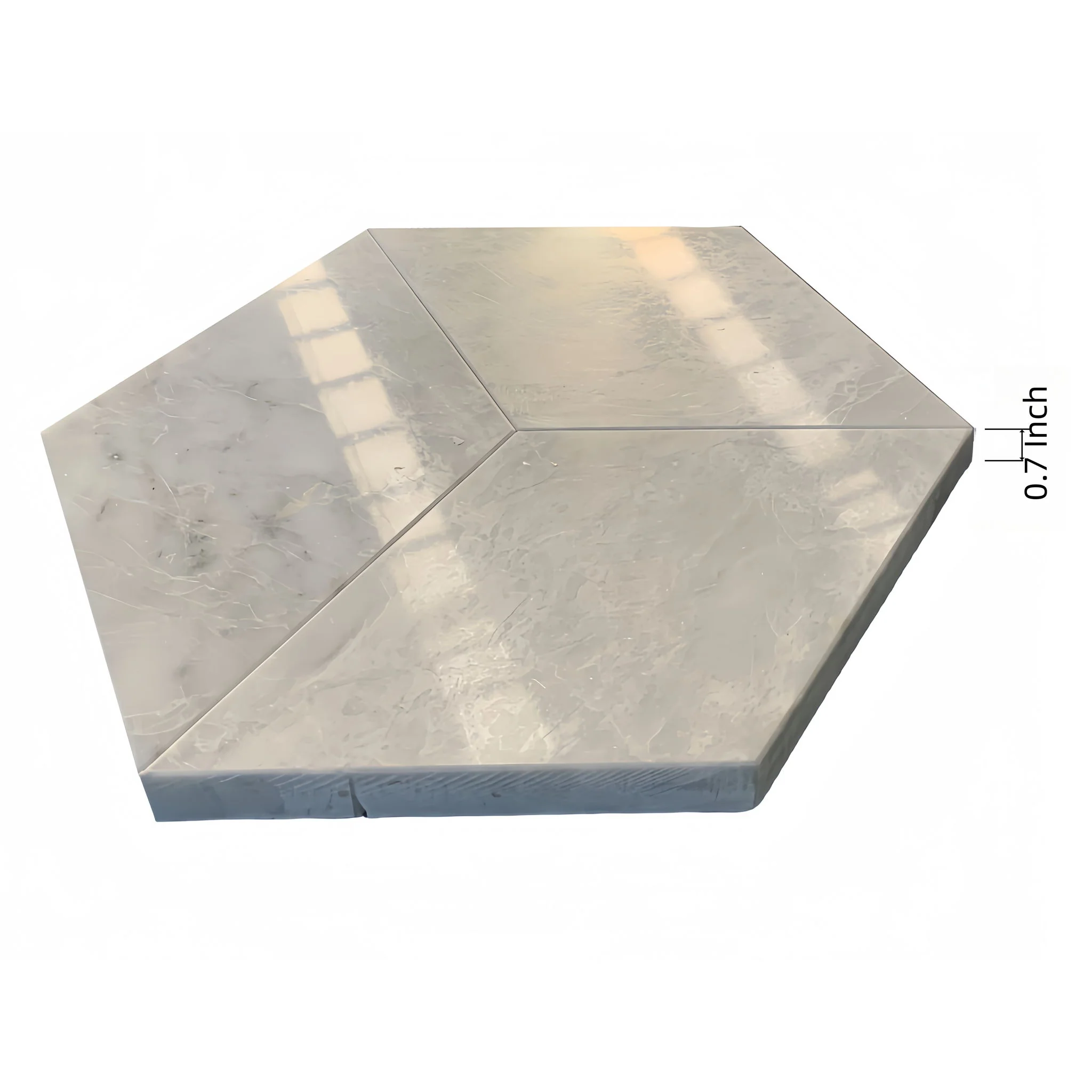 Hexagon Natural Marble Polished Tile For Wall And Floor (Set of 12) - Image 37