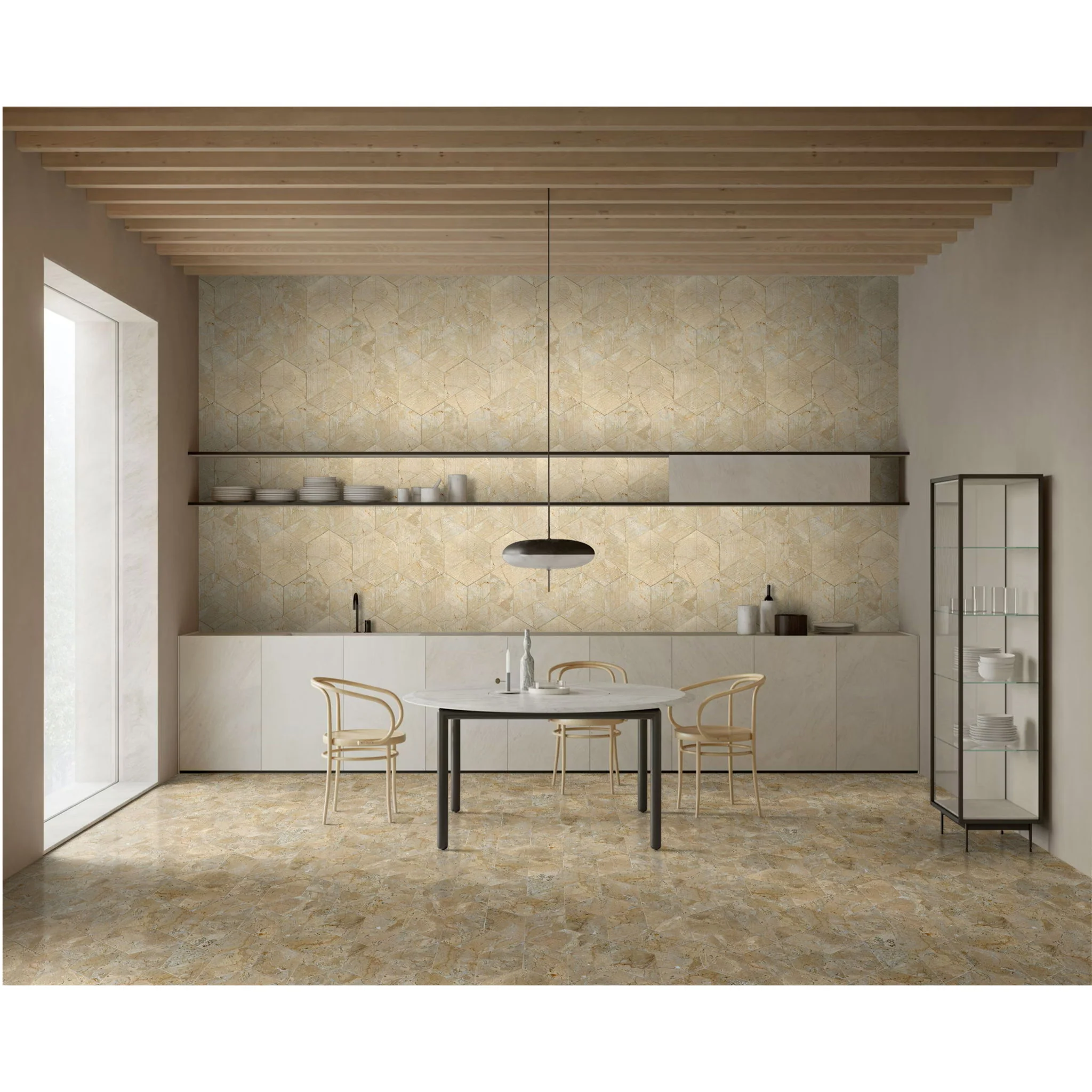 Hexagon Natural Marble Polished Tile For Wall And Floor (Set of 12) - Image 45