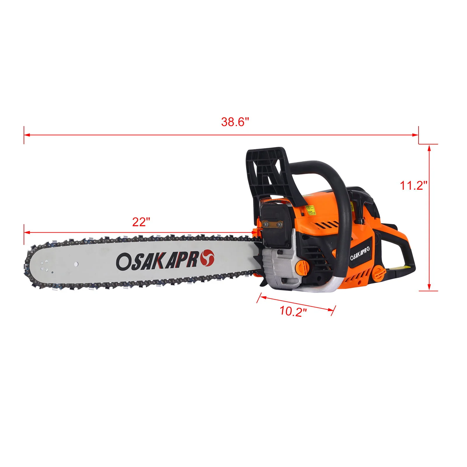 High Performance 22" 58Cc Gasoline Chainsaw For Trees And Wood Cutting Epa Compliant - Orange - Image 6