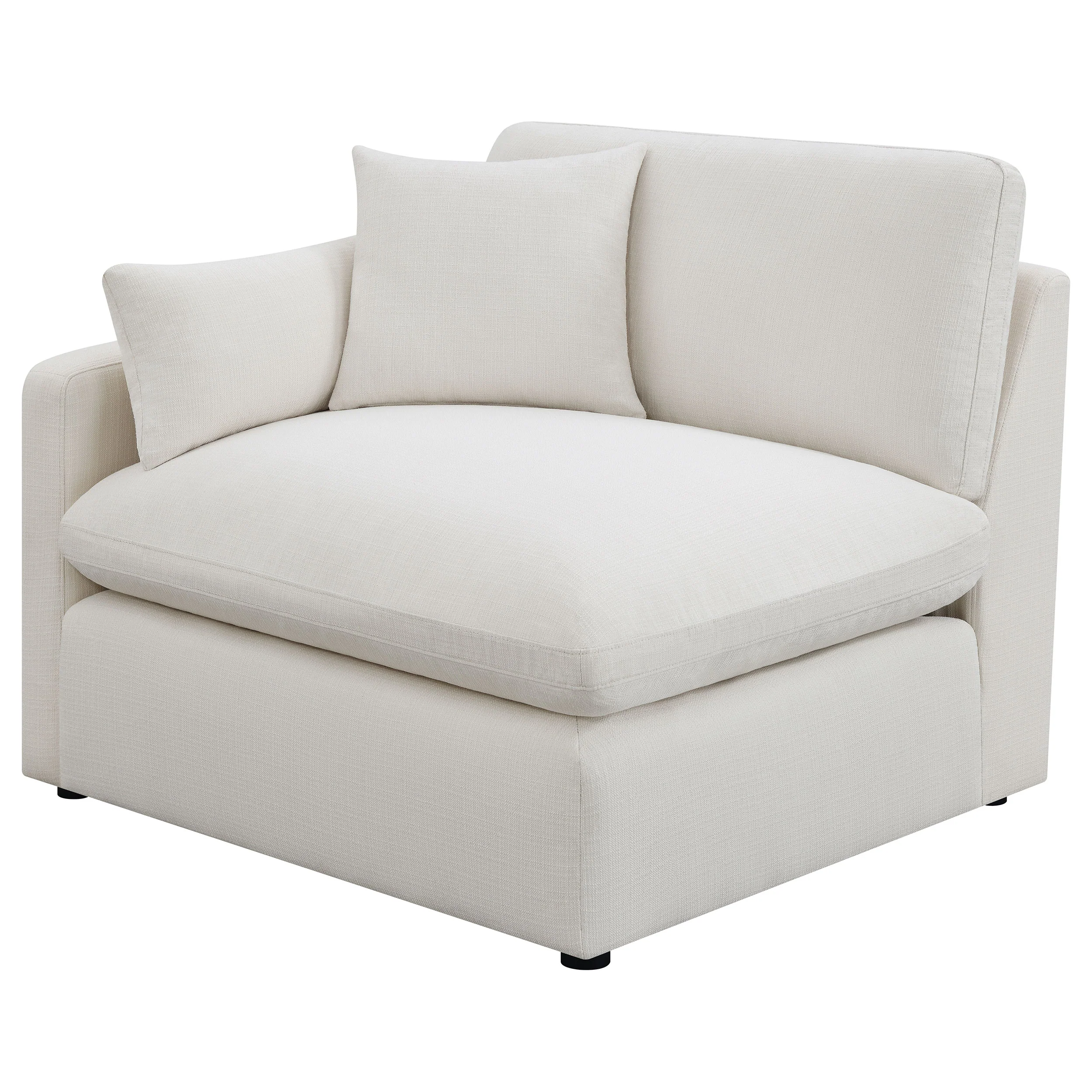 Hobson 6-Piece Upholstered Modular Sectional Sofa in Ivory - Image 10