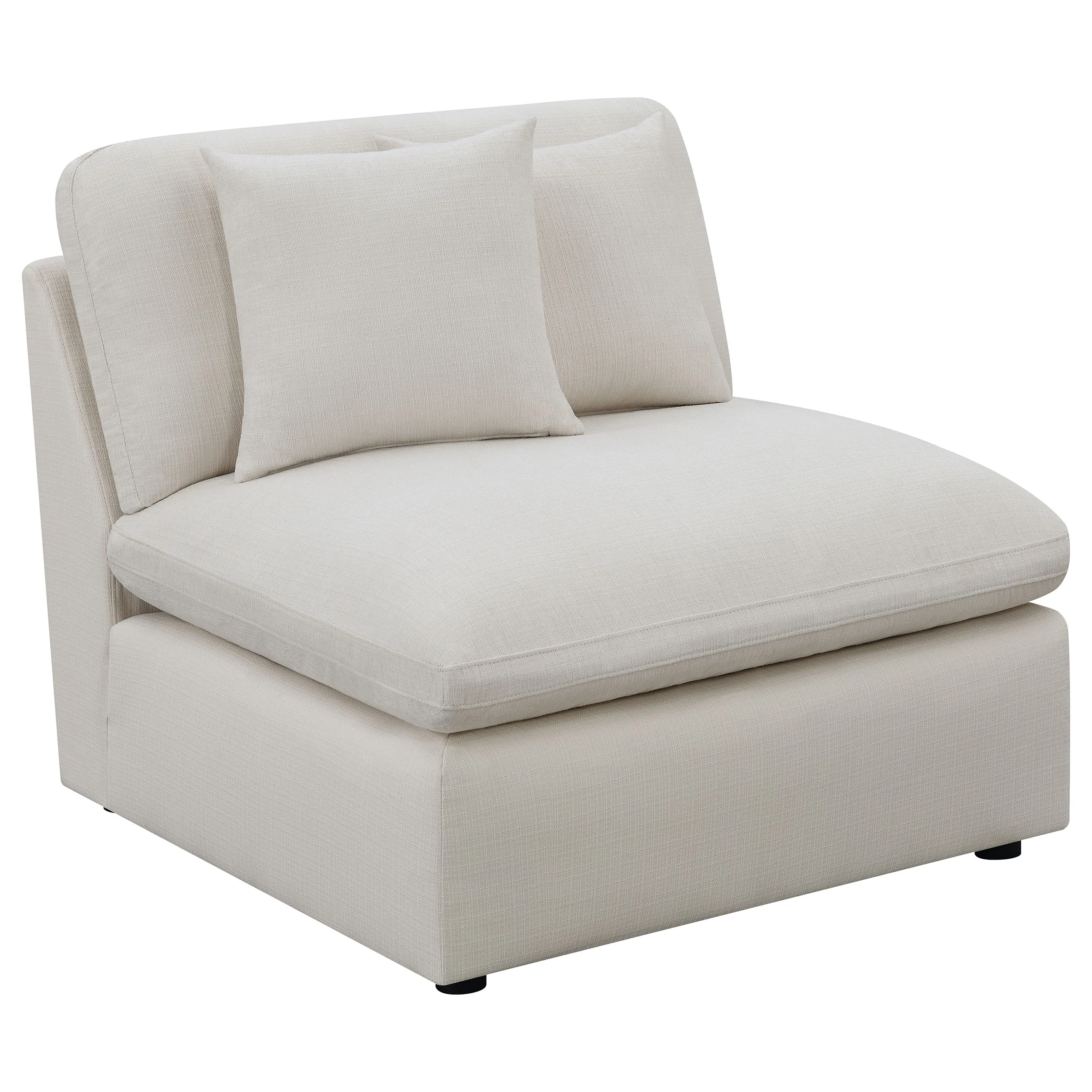 Hobson 6-Piece Upholstered Modular Sectional Sofa in Ivory - Image 6