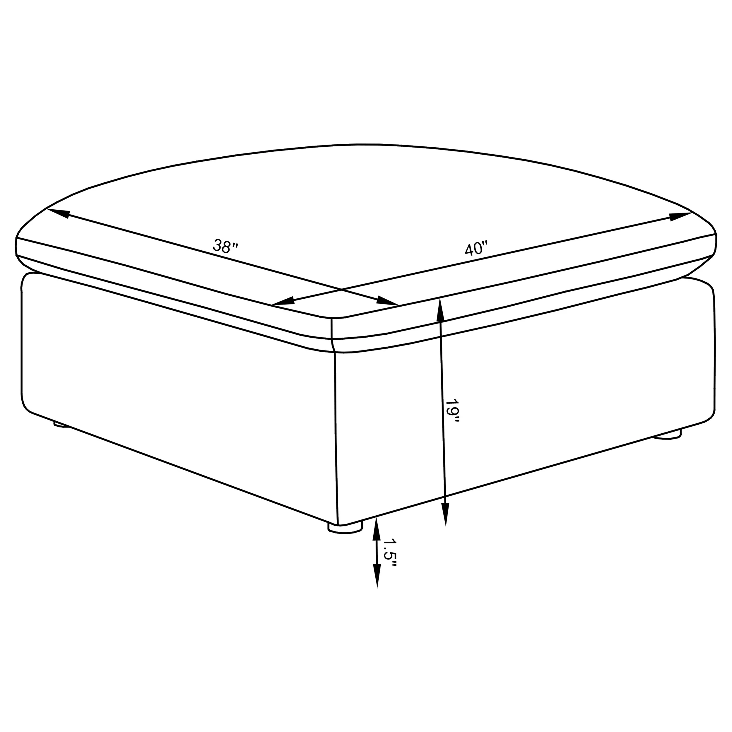 Hobson Square Upholstered Ottoman Ivory - Image 2
