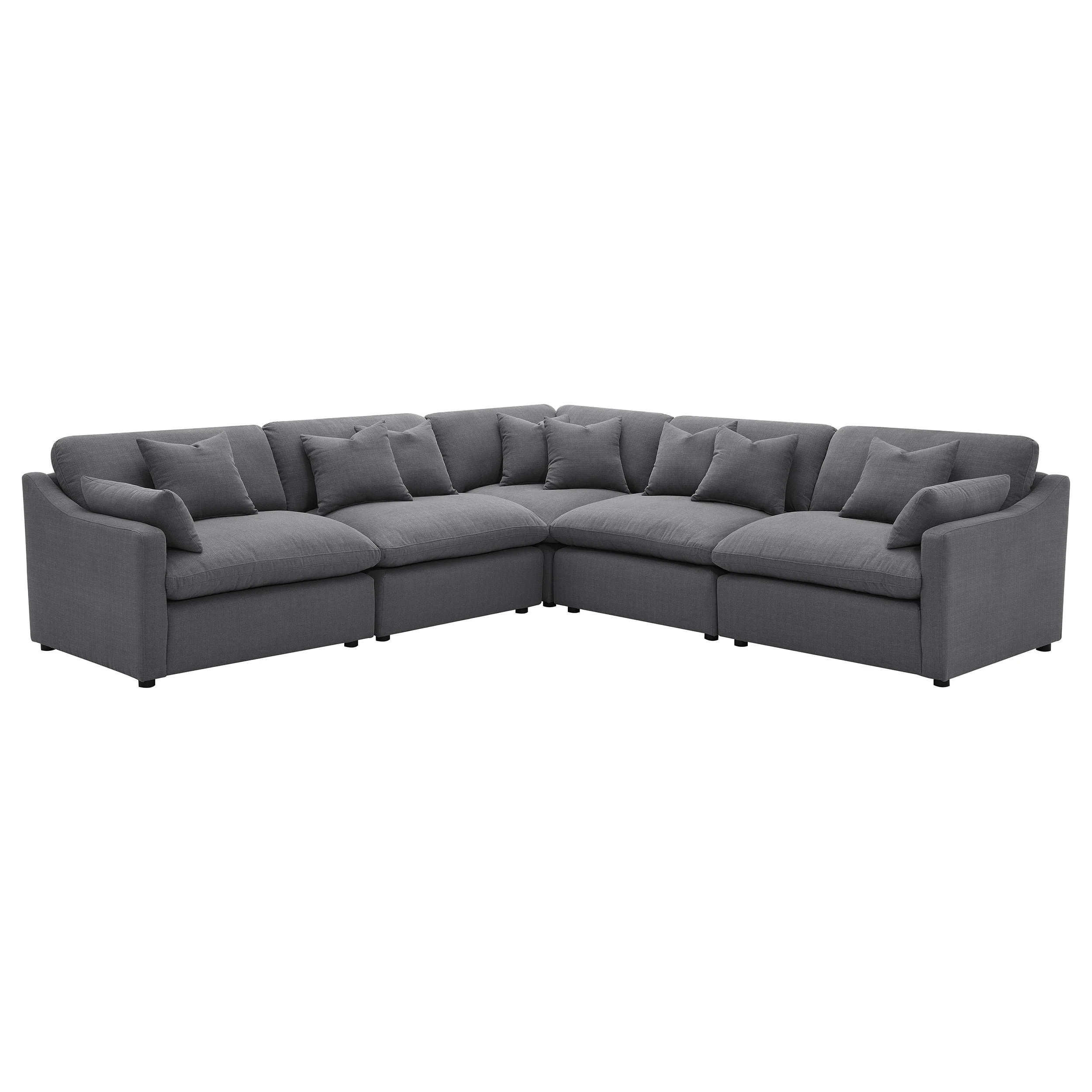 Hobson Upholstered Armless Chair in Charcoal - Image 8