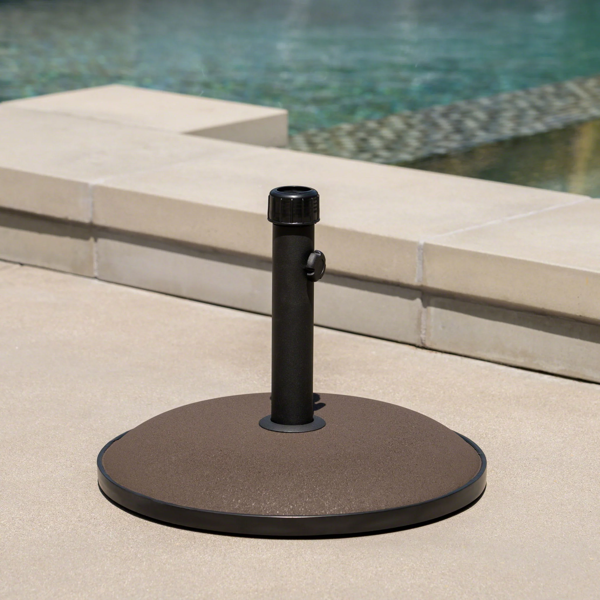 Holder Round Umbrella Base 33 Lbs Concrete - Brown - Image 7