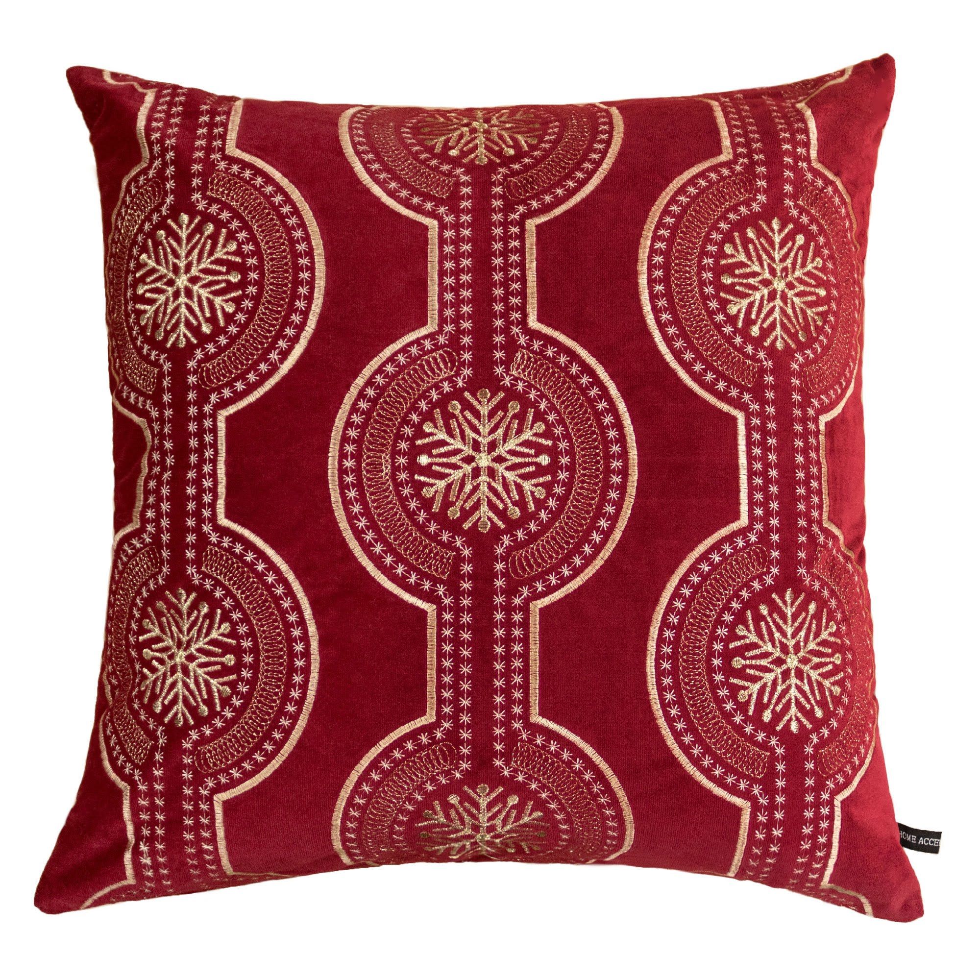 Holiday Throw Pillow With Snowflake Embroidery - Image 4