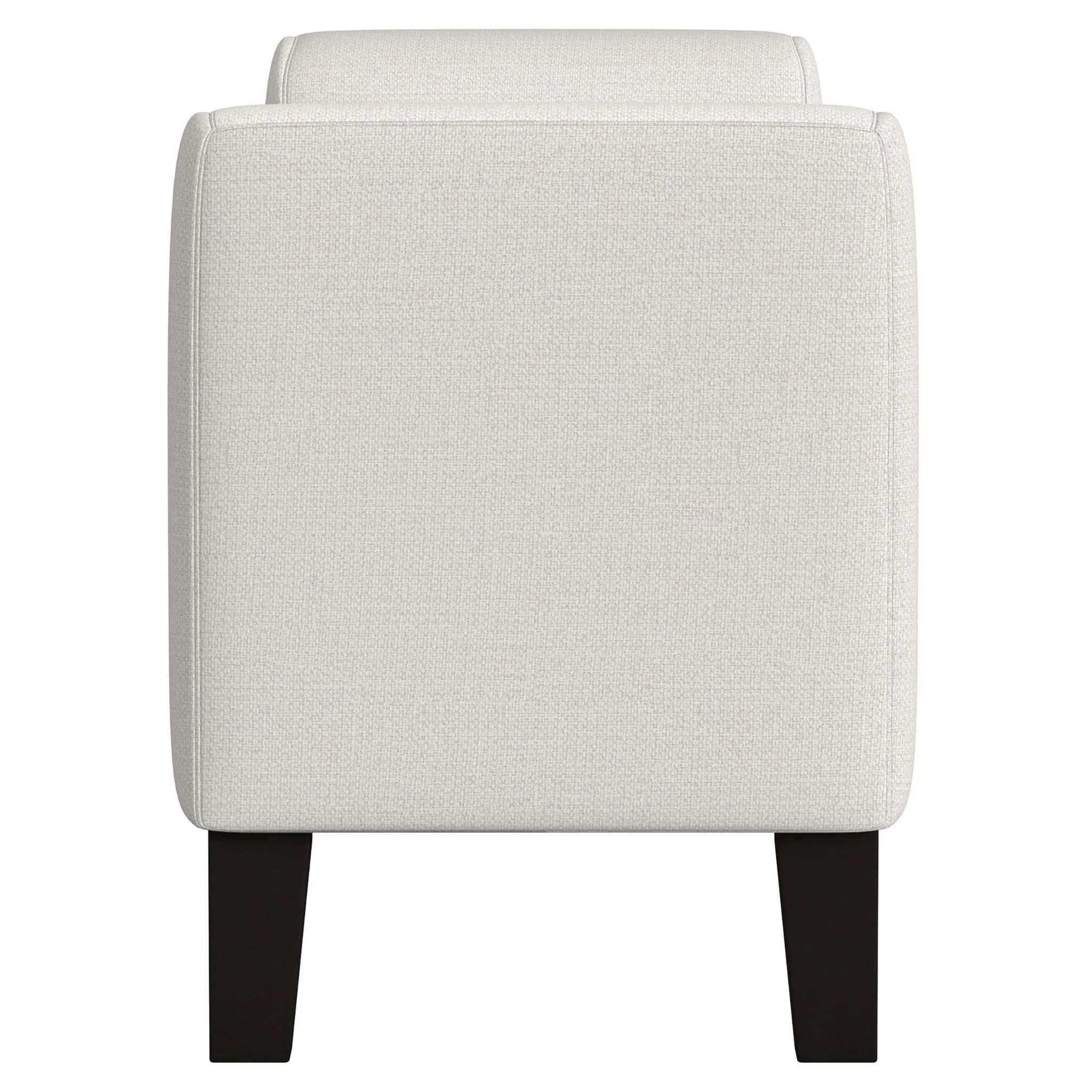 Hollis - Upholstered Accent Bench With Armrests Seating - Vanilla White - Image 2