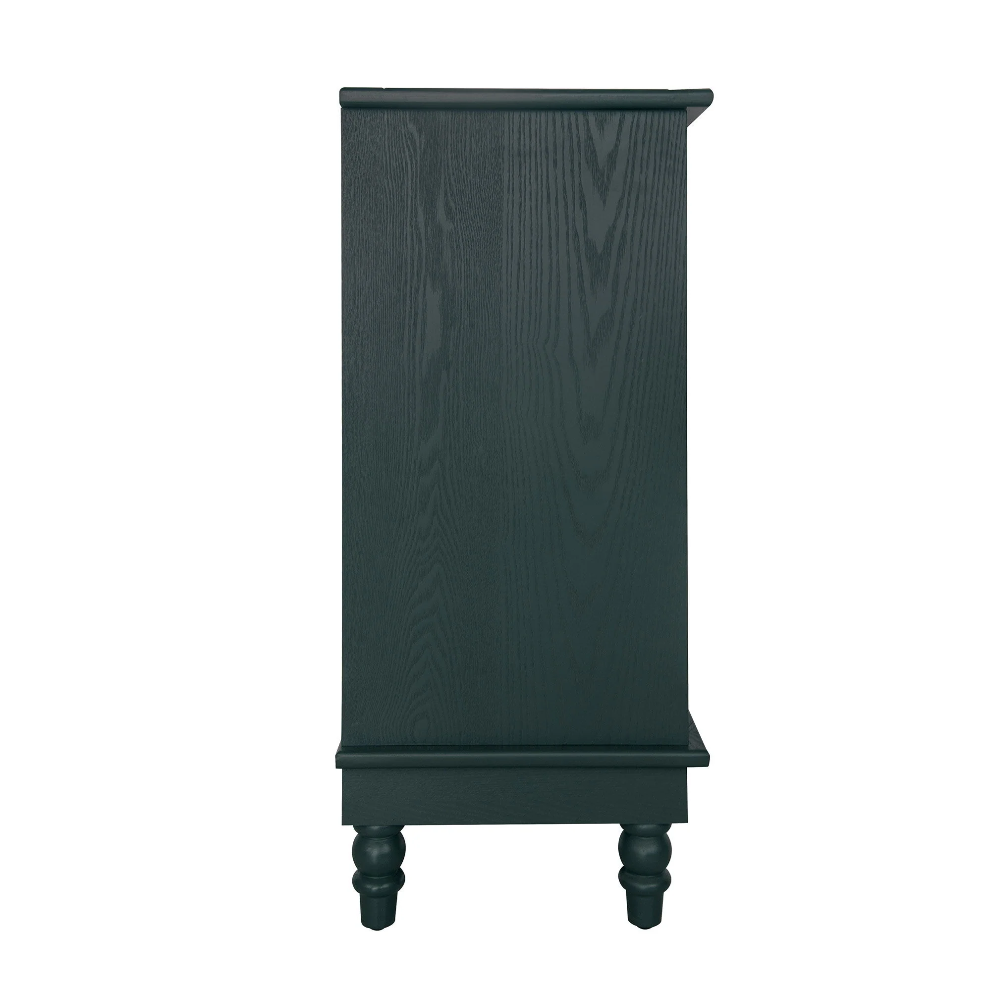 Hollow Carved 2 Door Accent Cabinet With Adjustable Shelf, Sideboard Buffet For Entryway, Living Room Or Bedroom - Blackish Green - Image 2
