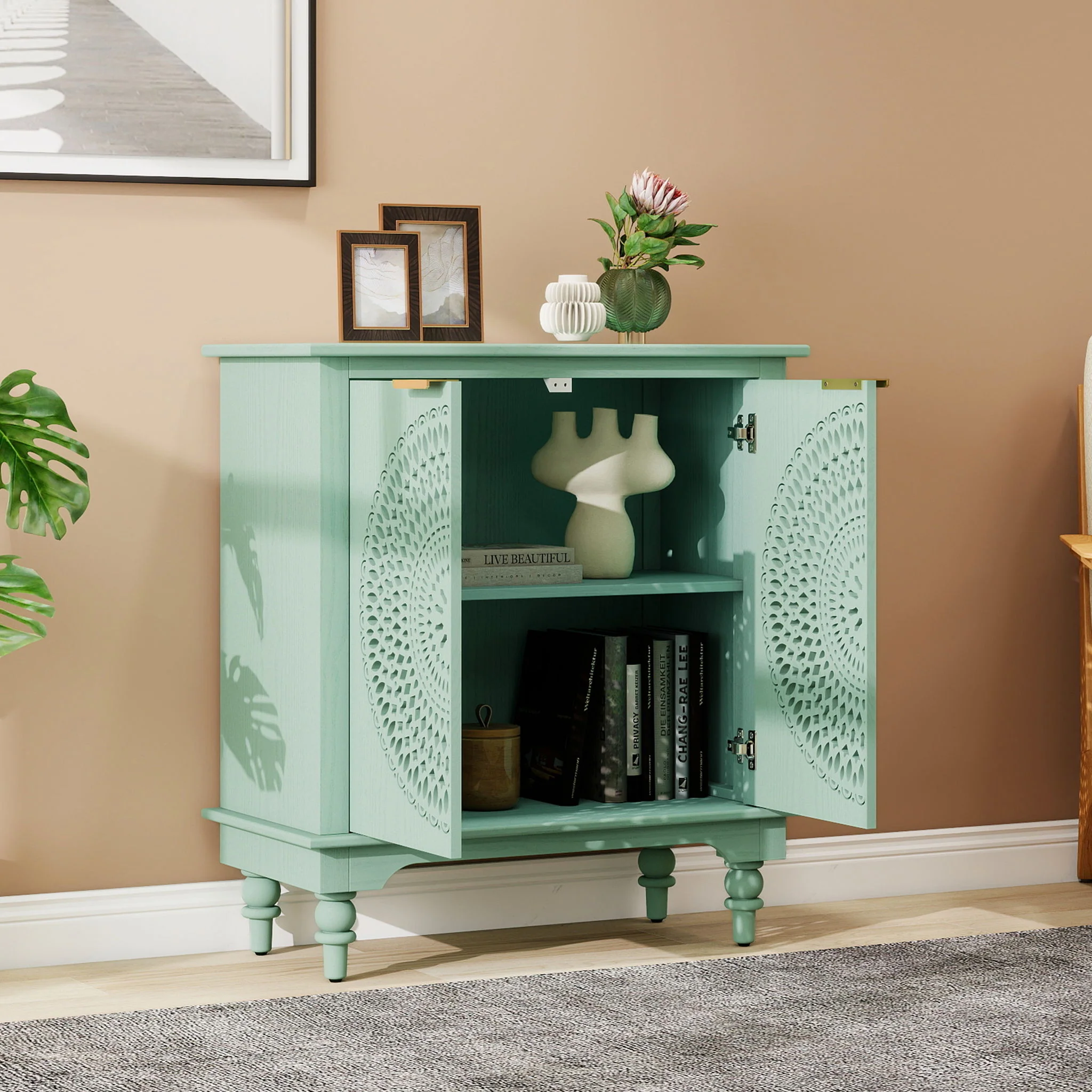 Hollow - Carved 2 Doors Accent Cabinet - Image 13