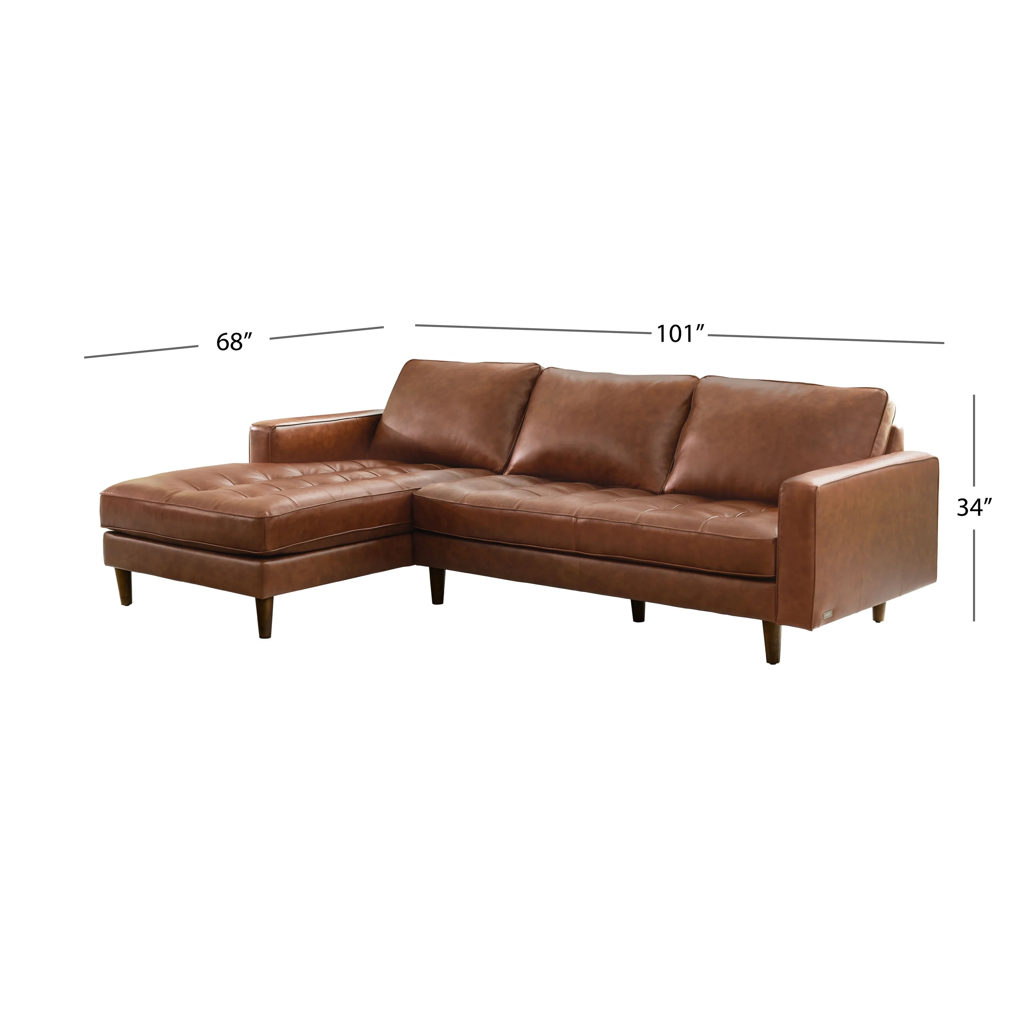 Holloway Mid-Century Top Grain Leather Sectional - Image 3