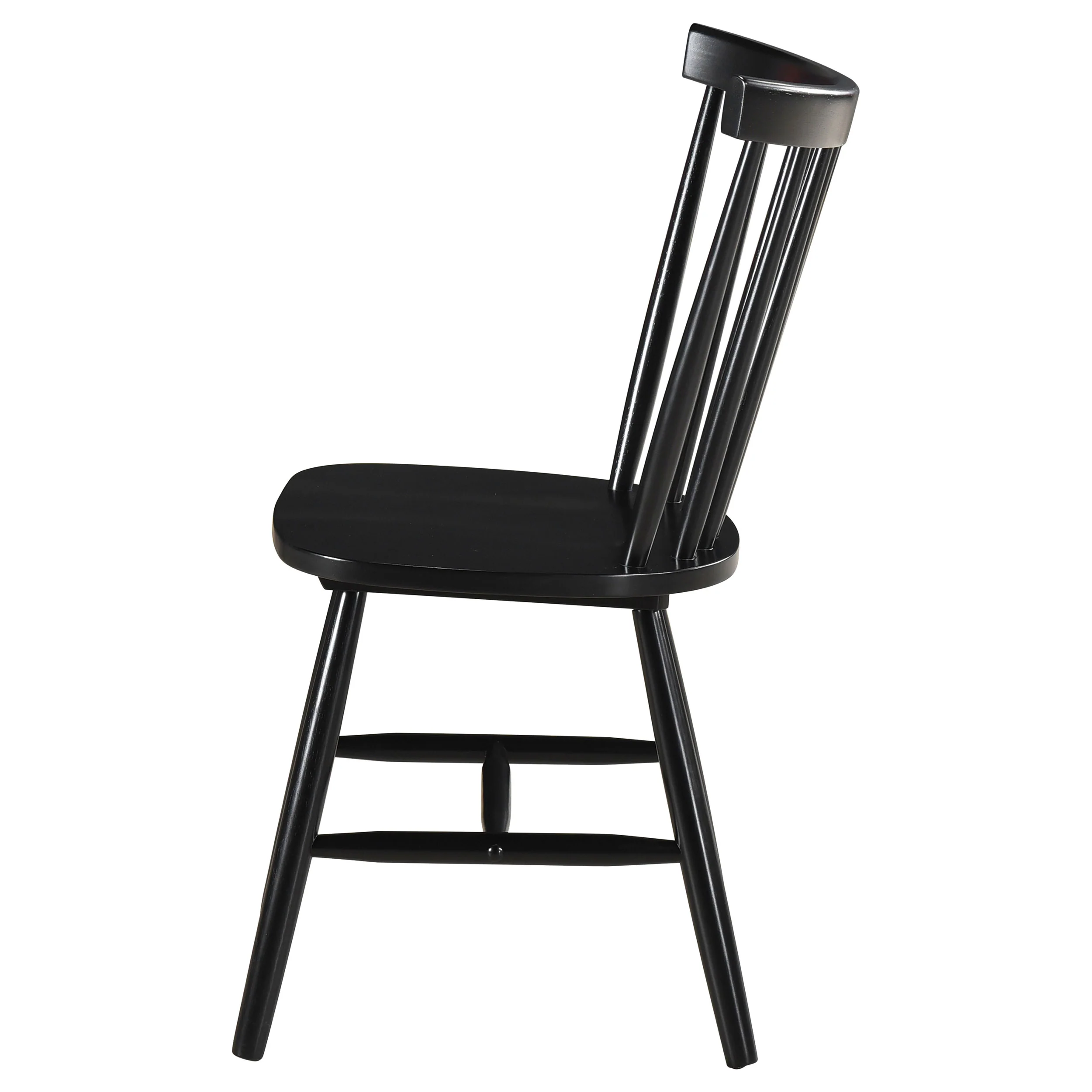 Hollyoak Windsor Wood Dining Side Chair Black Set of 2 - Image 8