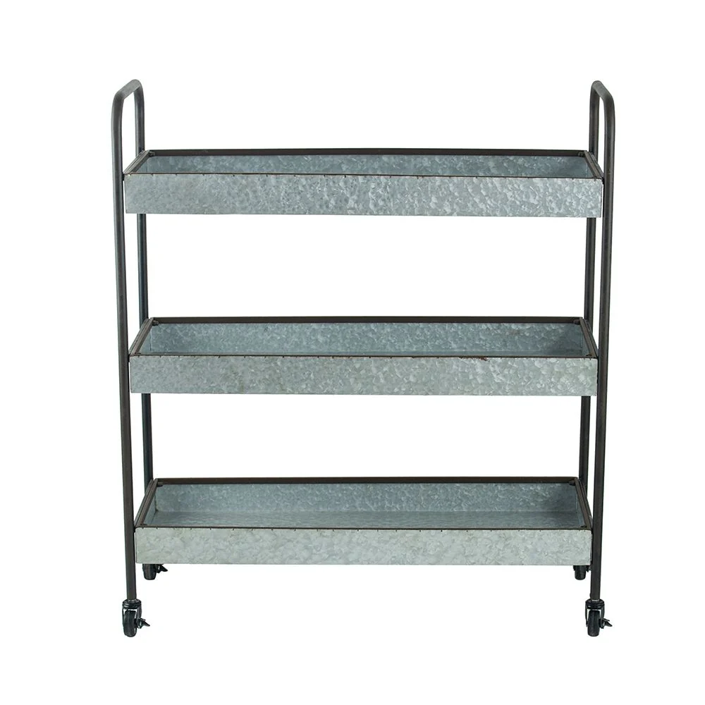 Homestead Galvanized Shelf Display 3 Tier - Metallic Gray - Image 9