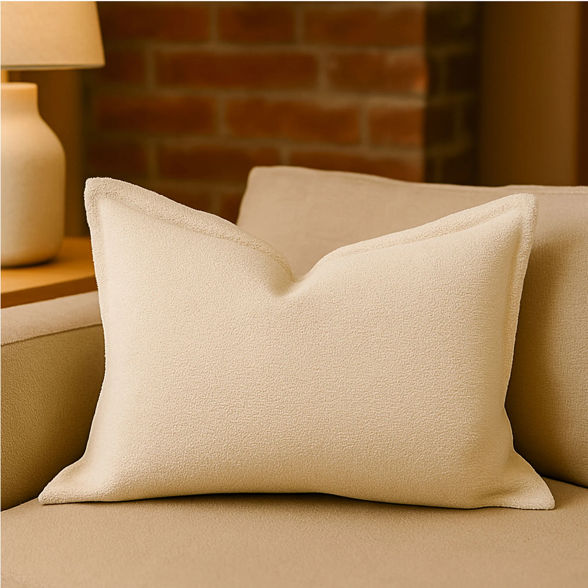 Homey Cozy - Comfort Textured Throw Pillow - Ivory - Image 4