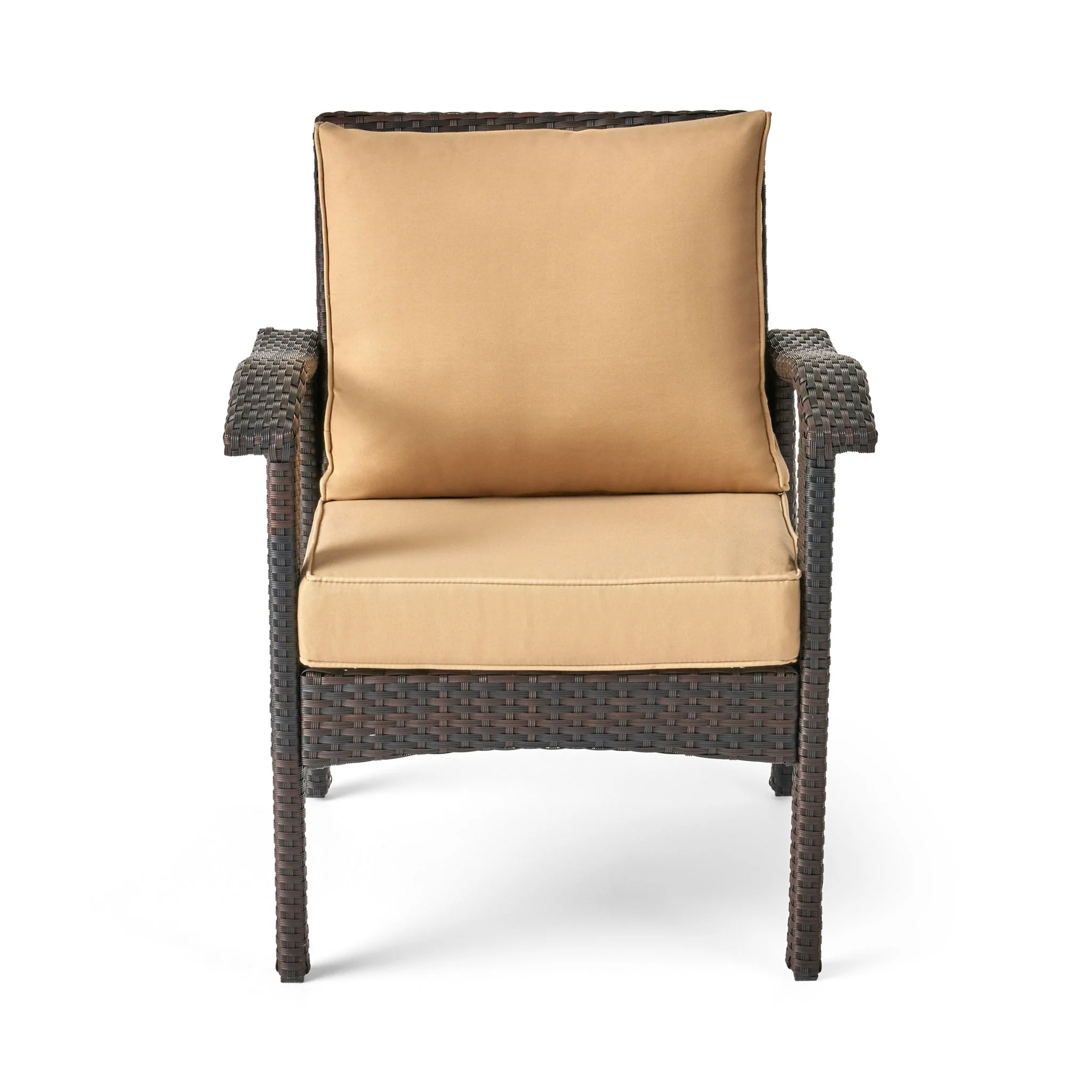Honolulu - Club Chair (Set of 2) With Weather Resistant Wicker And Cushions - Brown / Tan - Image 3