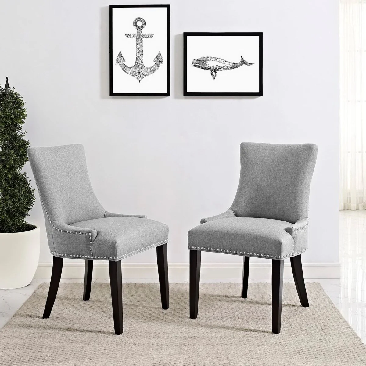 Hourglass Fabric Dining Side Chair Set of 2 - Image 7
