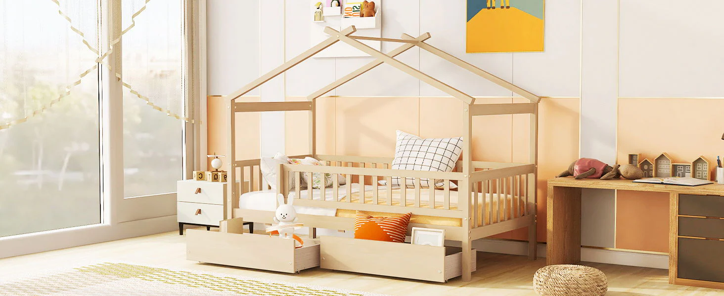 House Bed With 2 Drawers - Image 63